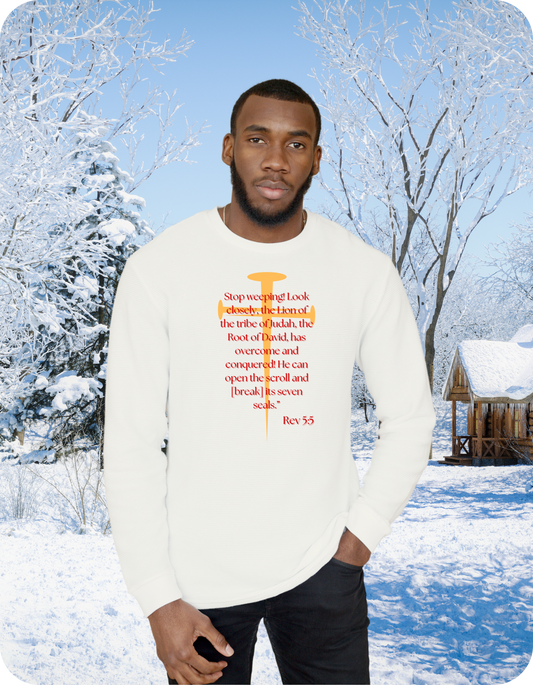 He Is Worthy Rev 5:5 Unisex Long Sleeved T-shirt, Lion of Judah Root of David, Comfortable Tee, Inspirational Clothing