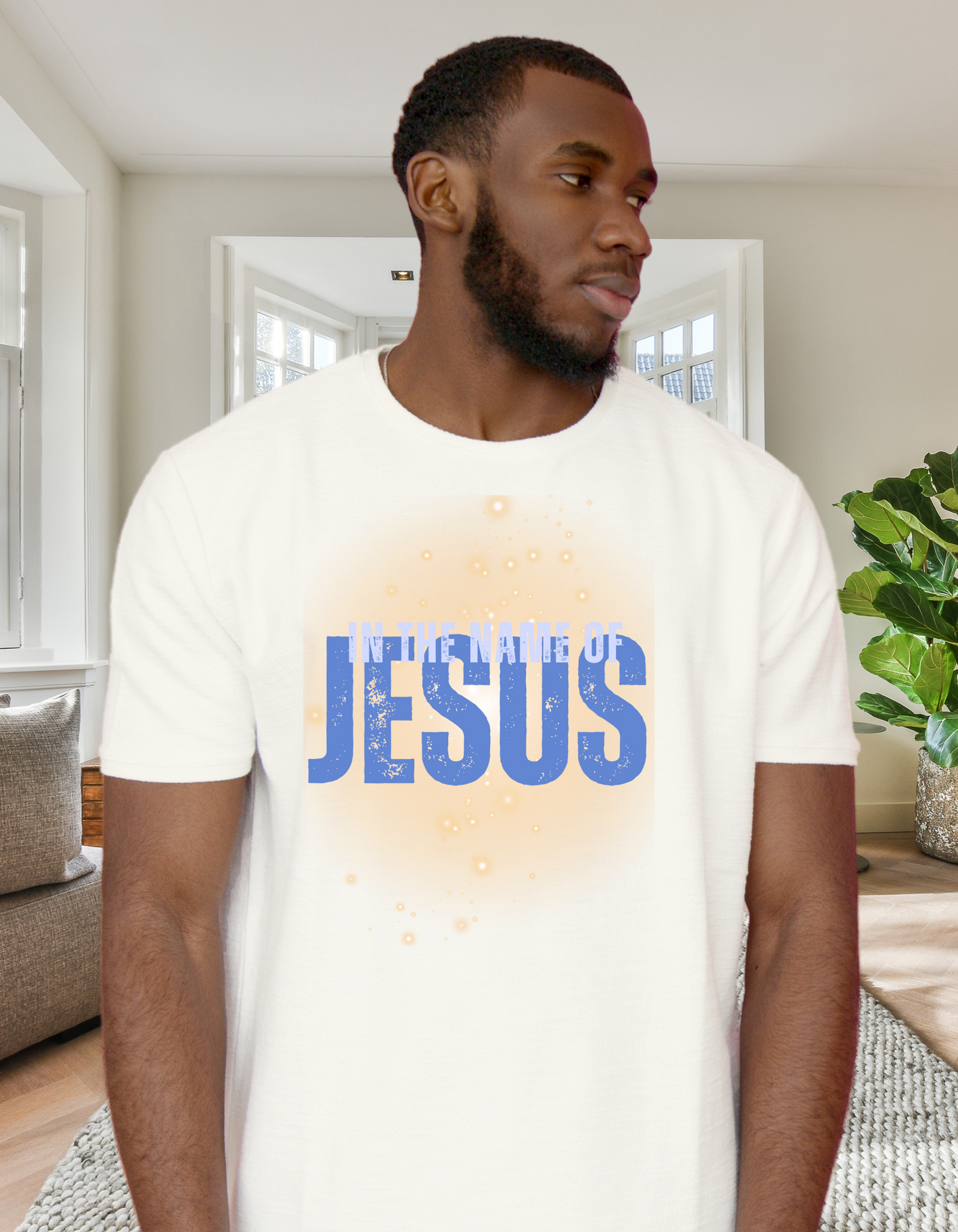 In The Name Of Jesus - Angel Wings Men's Christian T-Shirt