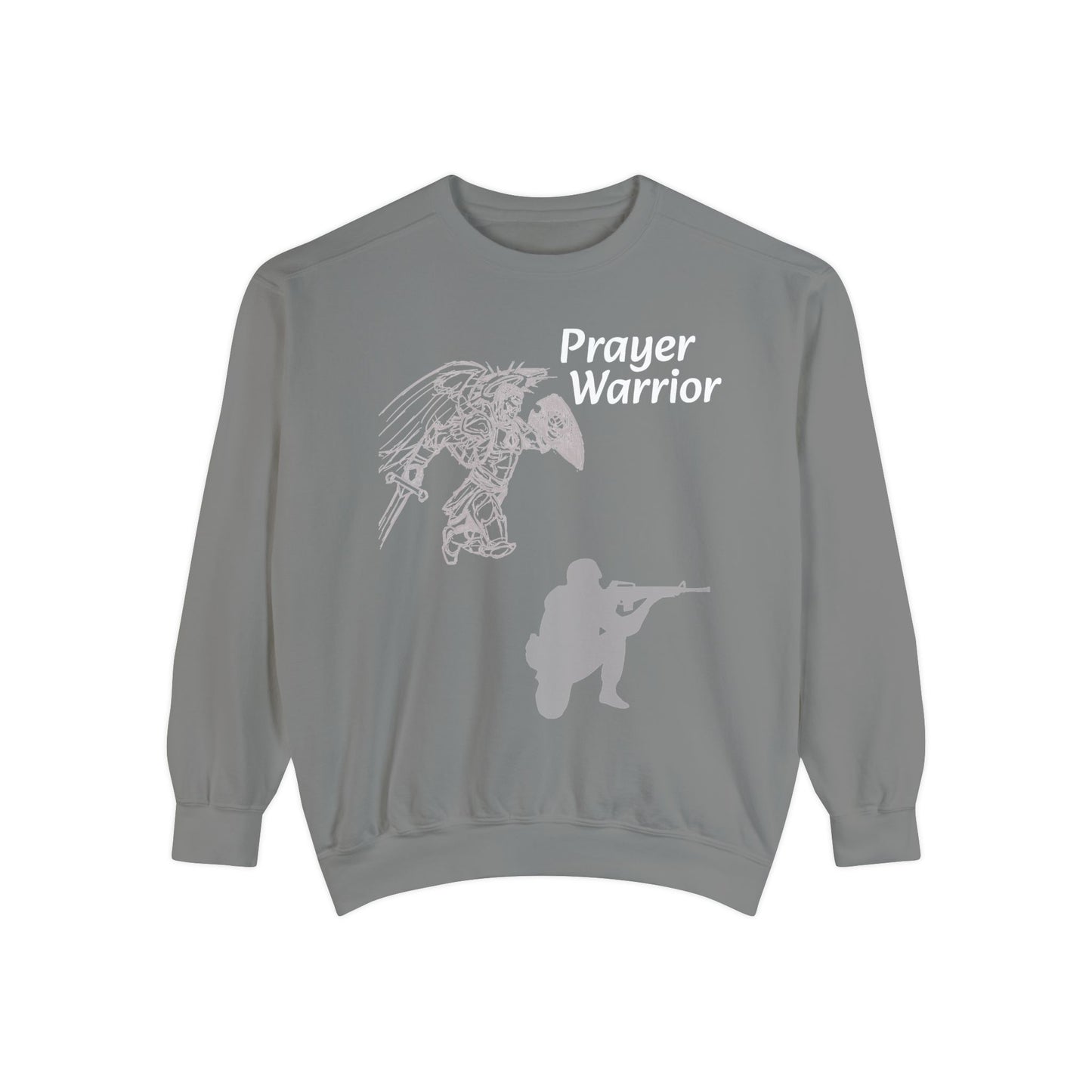 Mens Prayer Warrior Unisex Garment-Dyed Sweatshirt