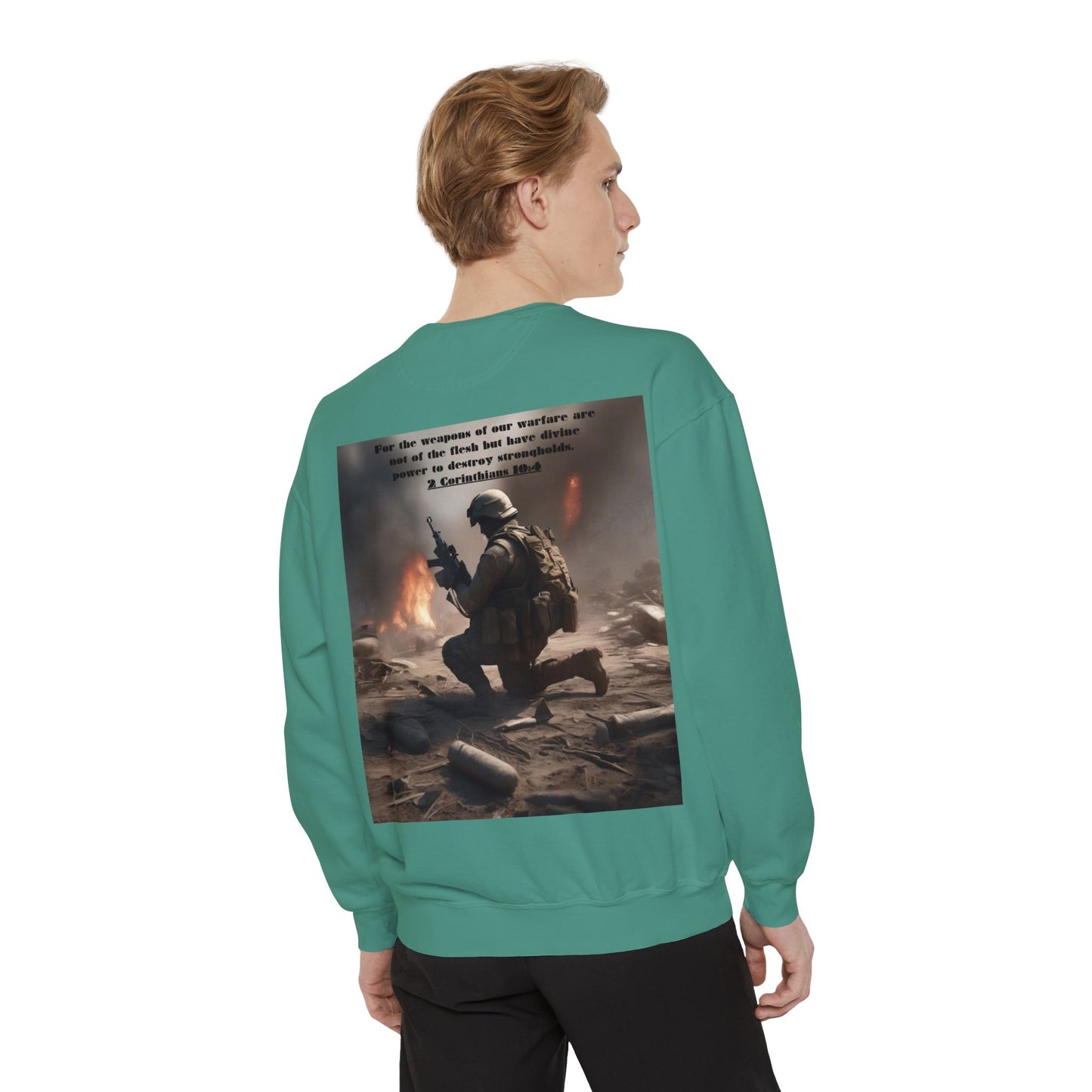 Mens Prayer Warrior Unisex Garment-Dyed Sweatshirt