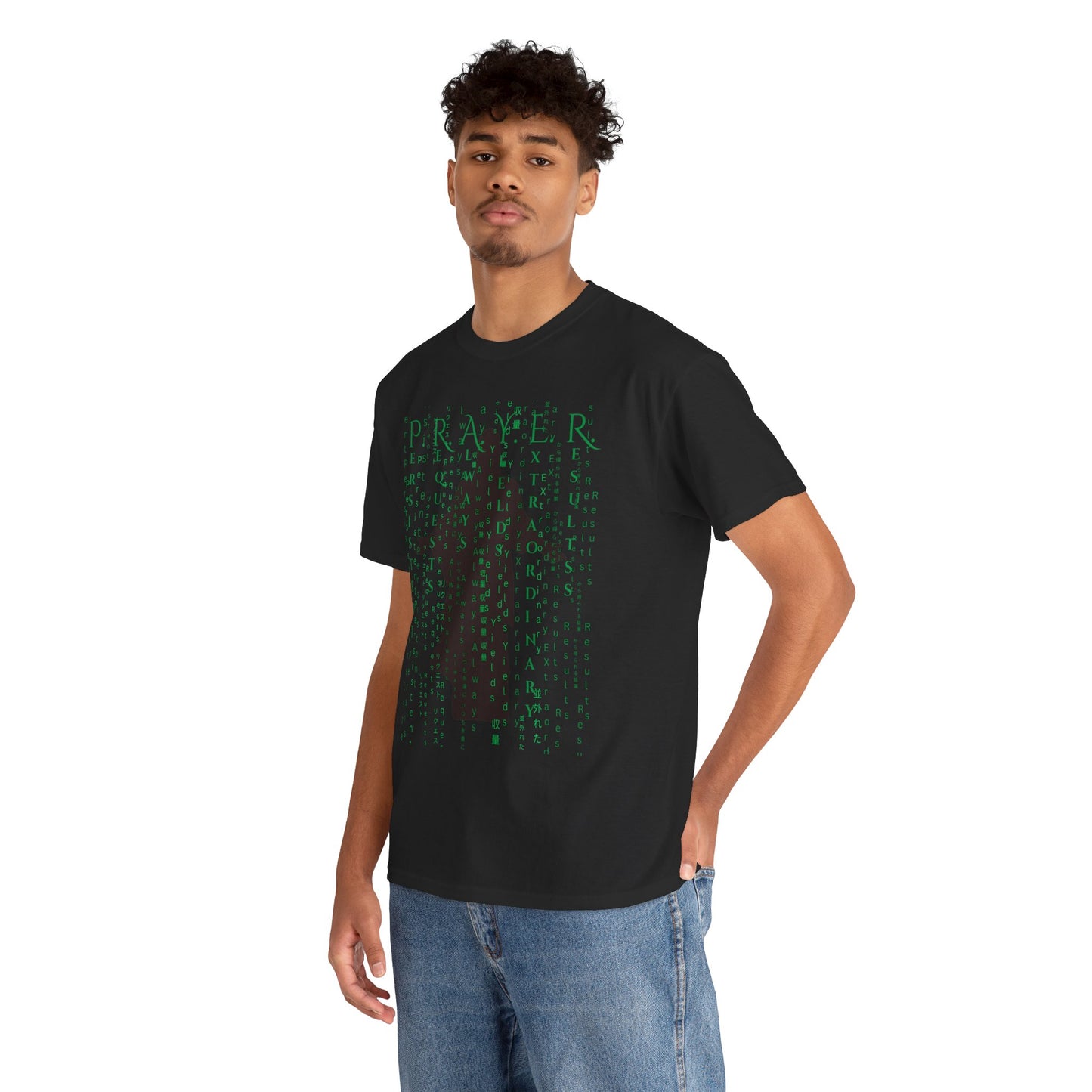 PRAYER The Matrix Inspired Luke 11:9-10 Unisex Heavy Cotton Tee