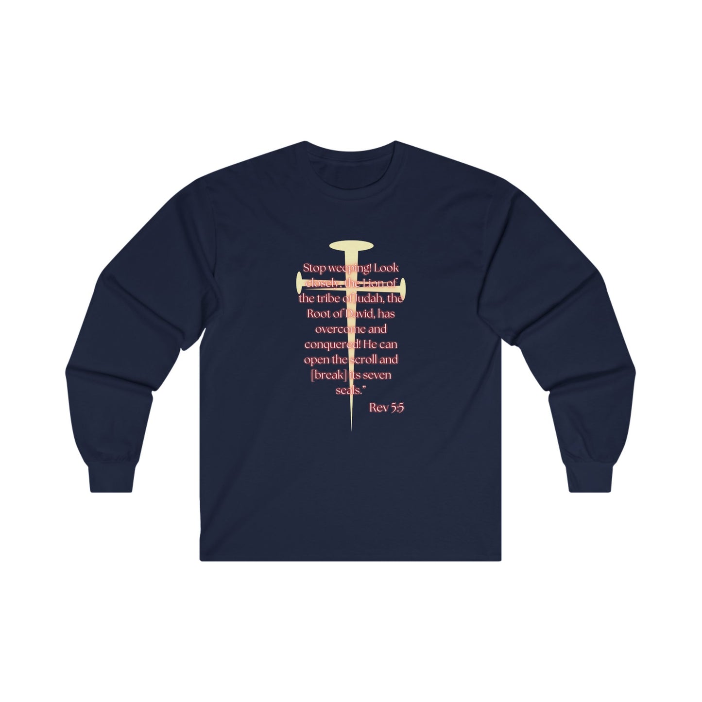 He Is Worthy Rev 5:5 Unisex Long Sleeved T-shirt, Lion of Judah Root of David, Comfortable Tee, Inspirational Clothing