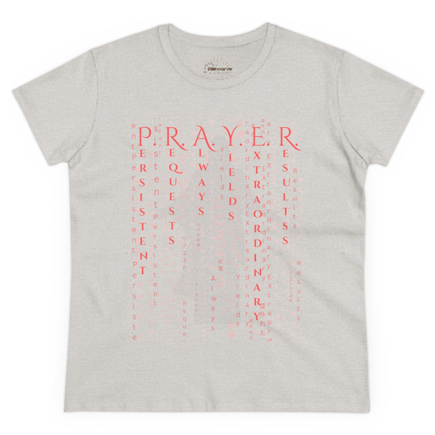 Prayer Matrix Luke 11:9-10 III Women's Midweight Cotton Tee