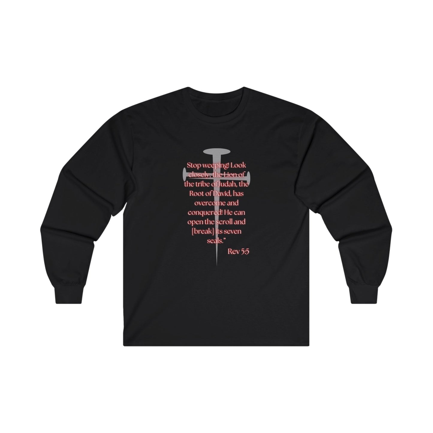 He Is Worthy Rev 5:5 Unisex Long Sleeved T-shirt, Lion of Judah Root of David, Comfortable Tee, Inspirational Clothing