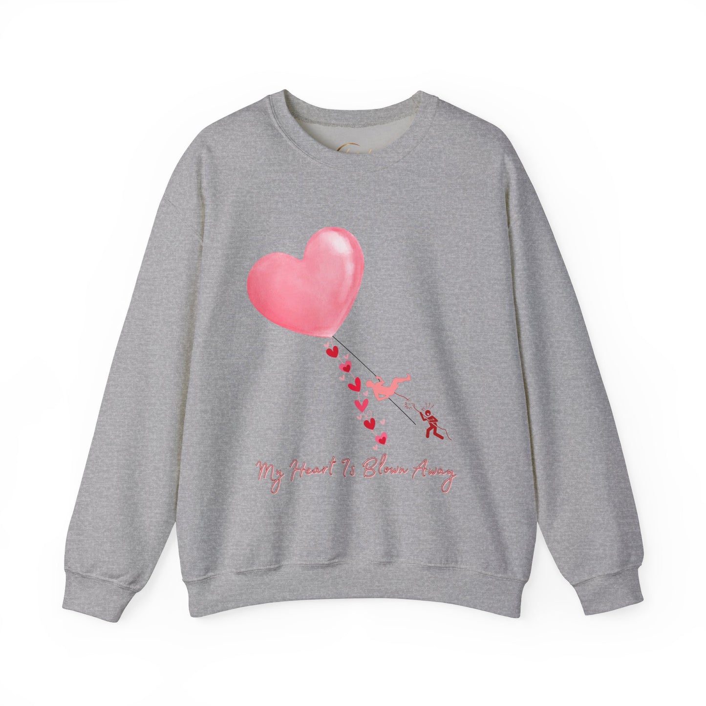 Heart Blown Away Sweatshirt, Love Pullover, Valentine's Day Jumper, Romantic Sweater, Cozy Top for Couples