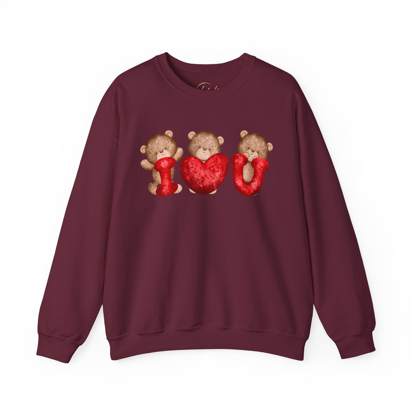 Love Bears Sweatshirt, Cute Valentine's Day Unisex Jumper, Heart Print Long Sleeve Pullover, Gift for Him Her, Cozy Winter Apparel