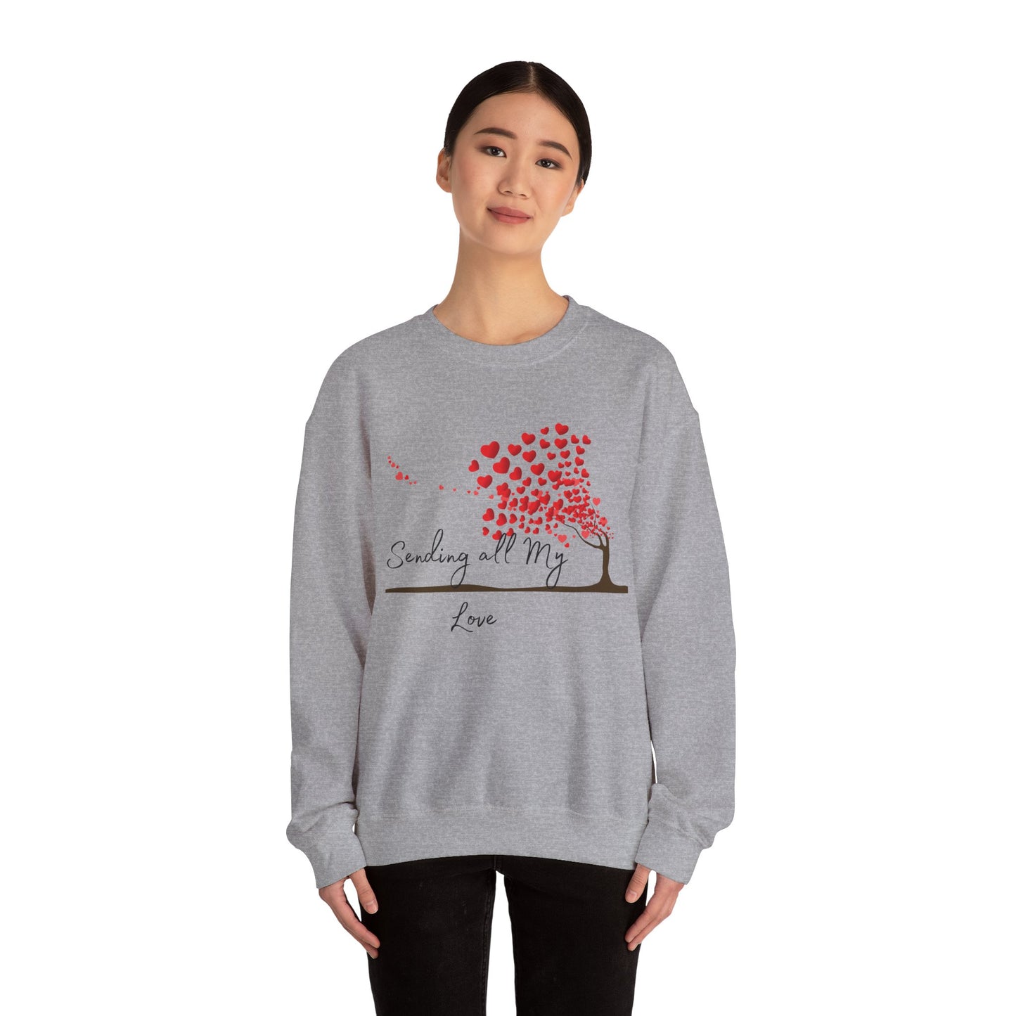 Love-filled Sweatshirt, Valentine's Day Gift, Heart Design Jumper, Romantic Crewneck, Couples Apparel