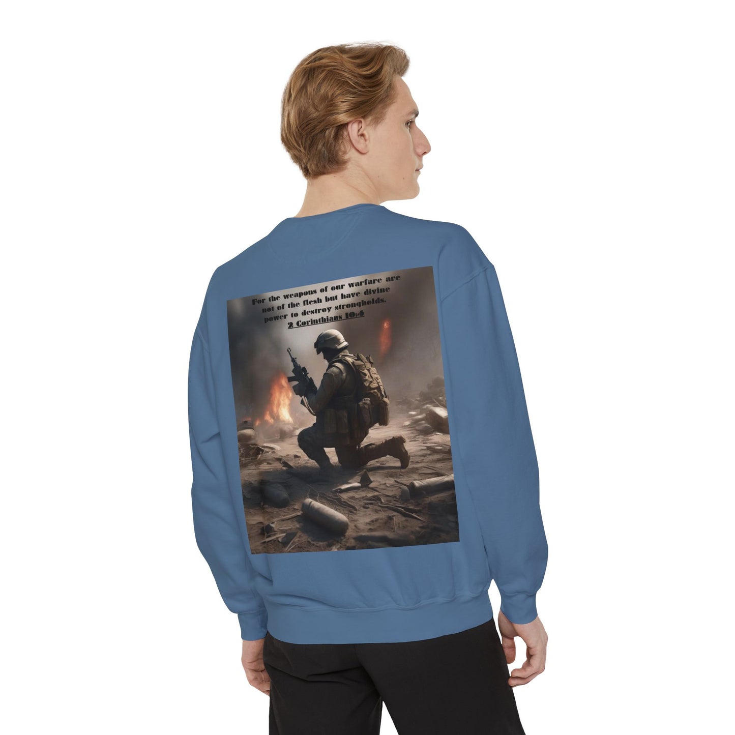 Mens Prayer Warrior Unisex Garment-Dyed Sweatshirt