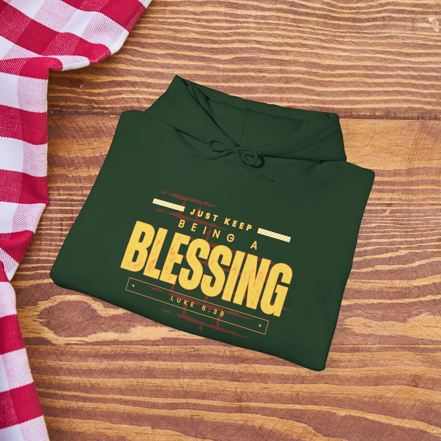 Be A Blessing Luke 6:38 Unisex Heavy Blend™ Hooded Sweatshirt, Faith Clothing, Christian Gift, Spiritual Wear, Faithful Gift