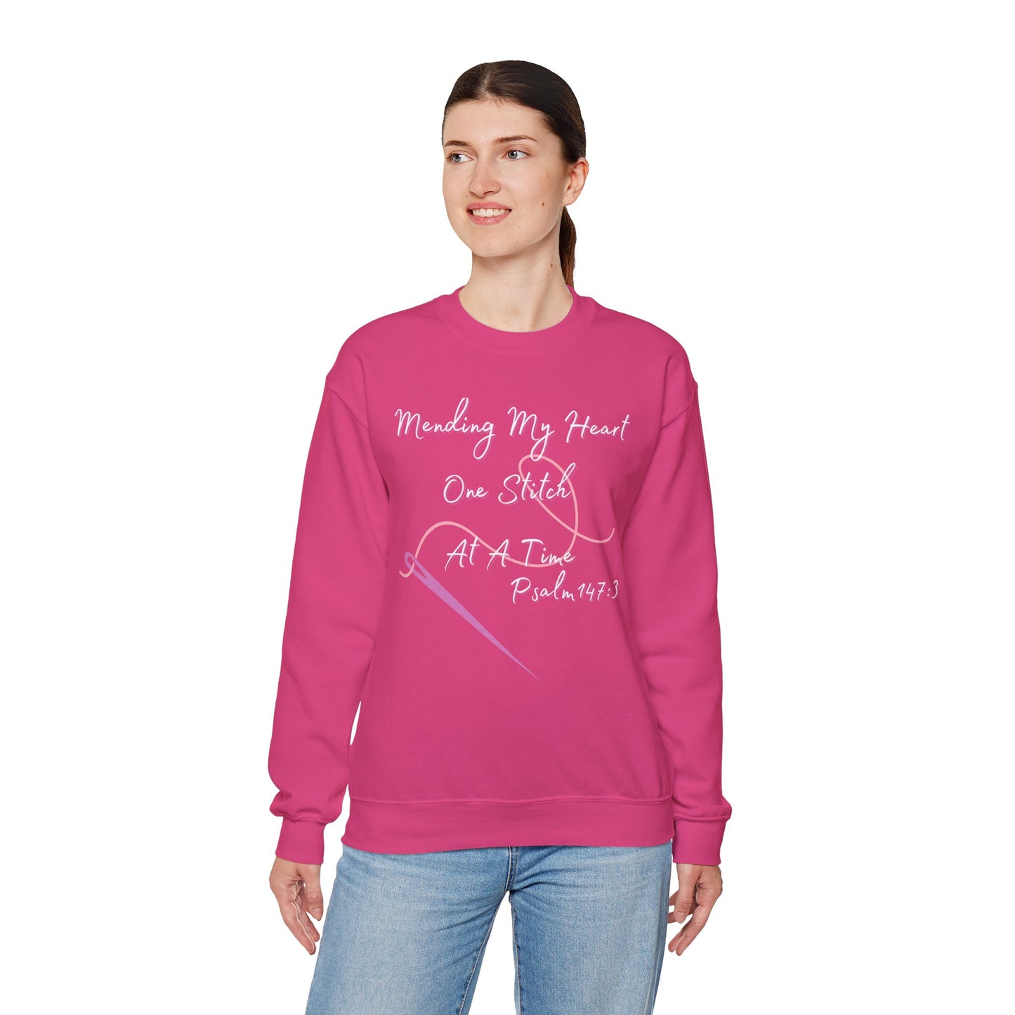 Christian Comfort Crewneck Sweatshirt - Mended Hearts & Healing Scripture