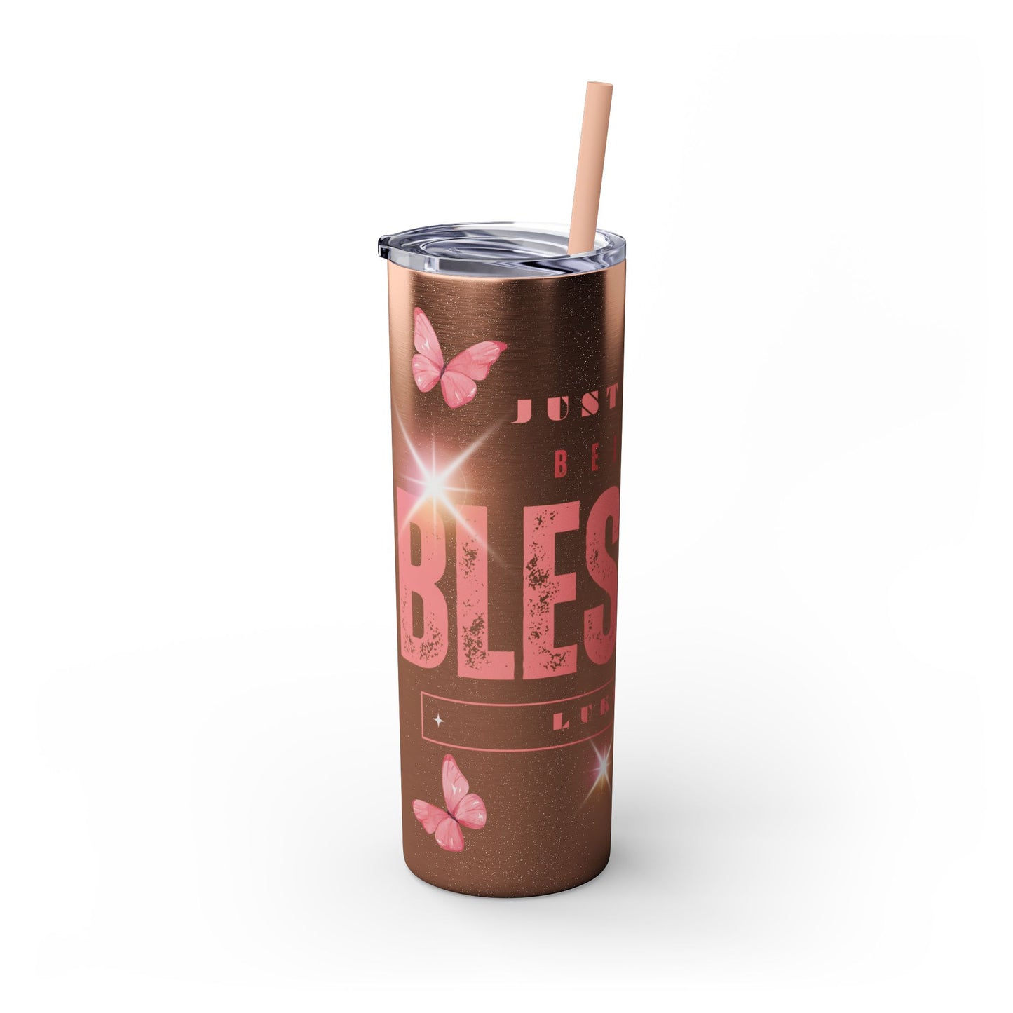 Be A Blessing Skinny Tumbler with Straw, 20oz