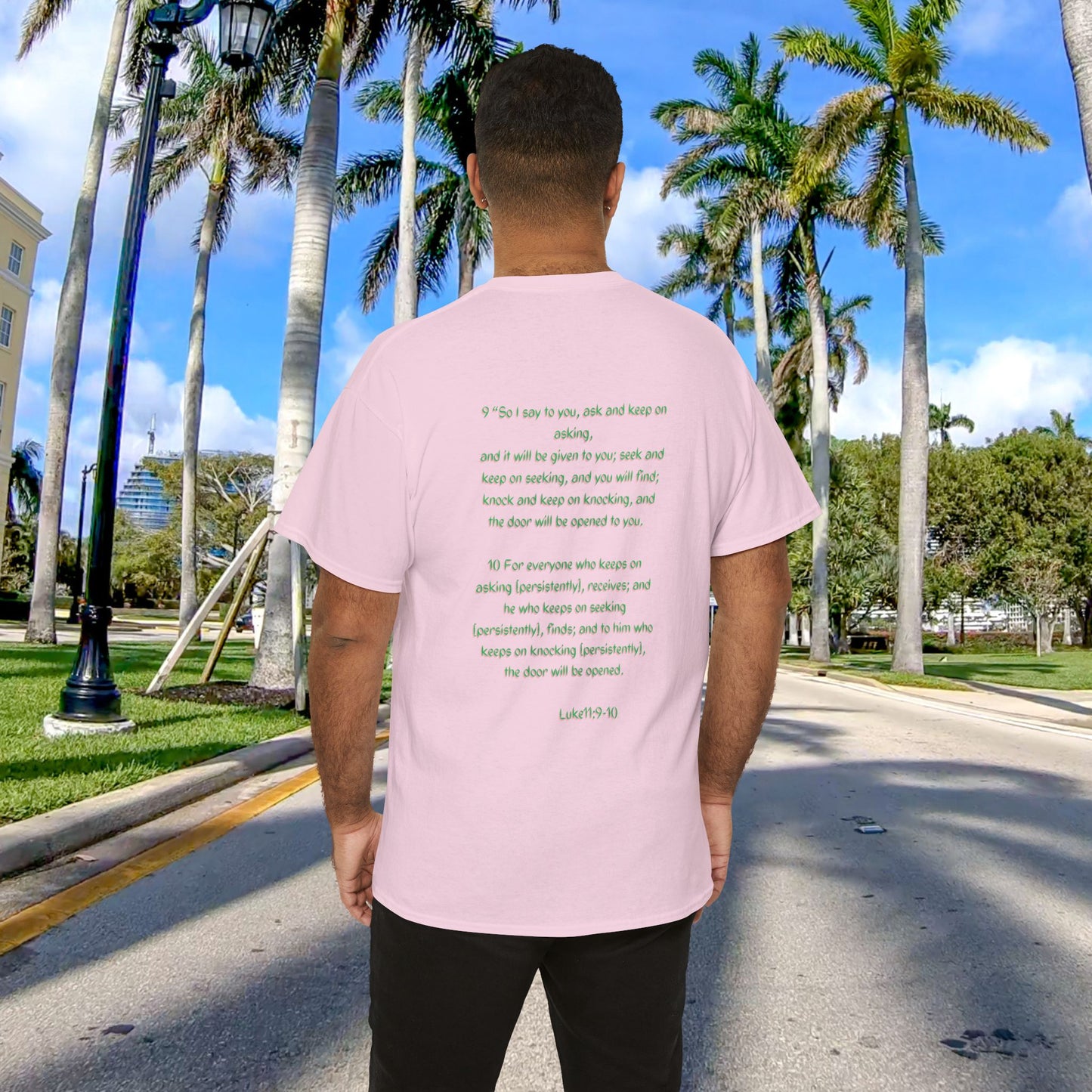 PRAYER The Matrix Inspired Luke 11:9-10 Unisex Heavy Cotton Tee