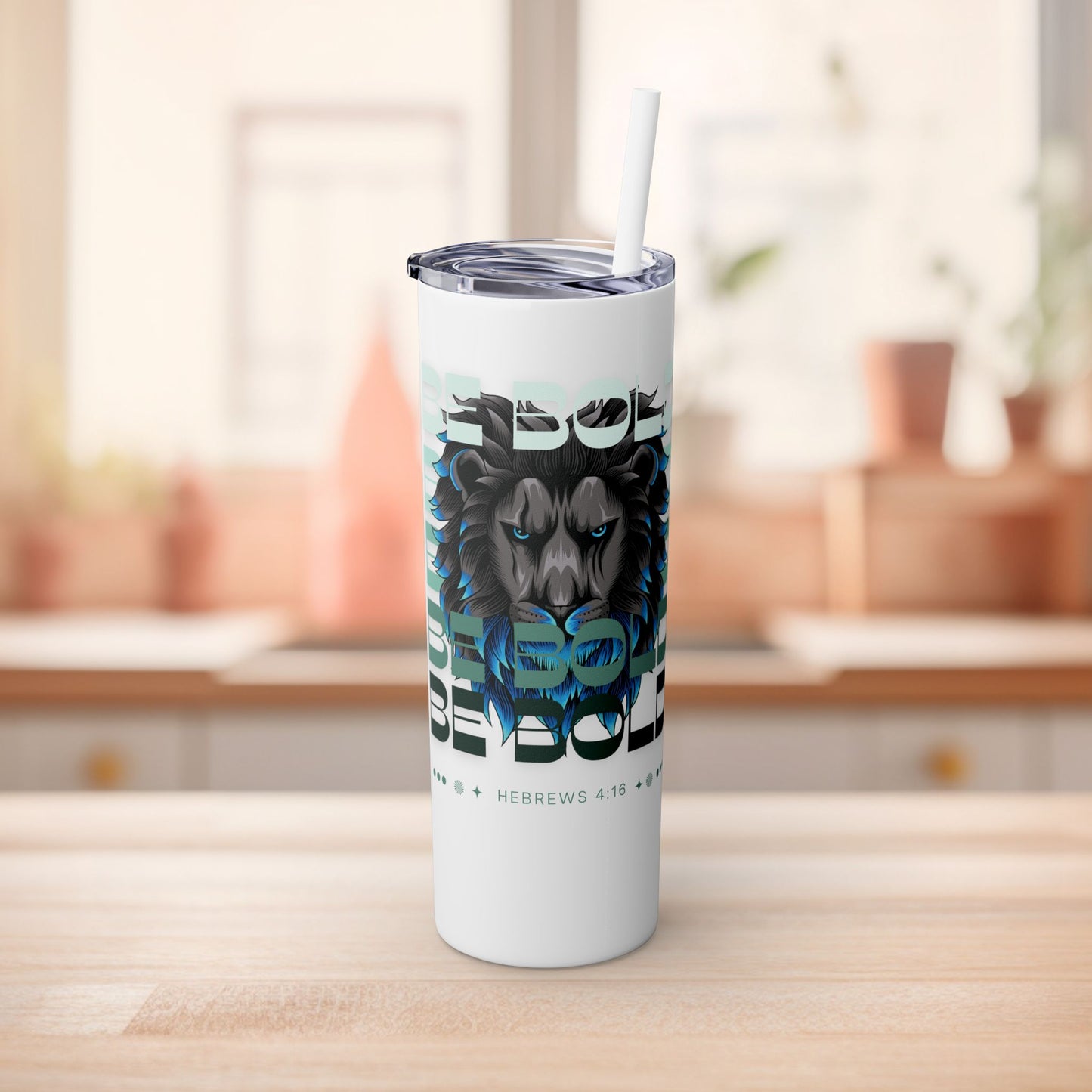 Inspirational Lion Tumbler with Straw 20oz for Motivational Drinking