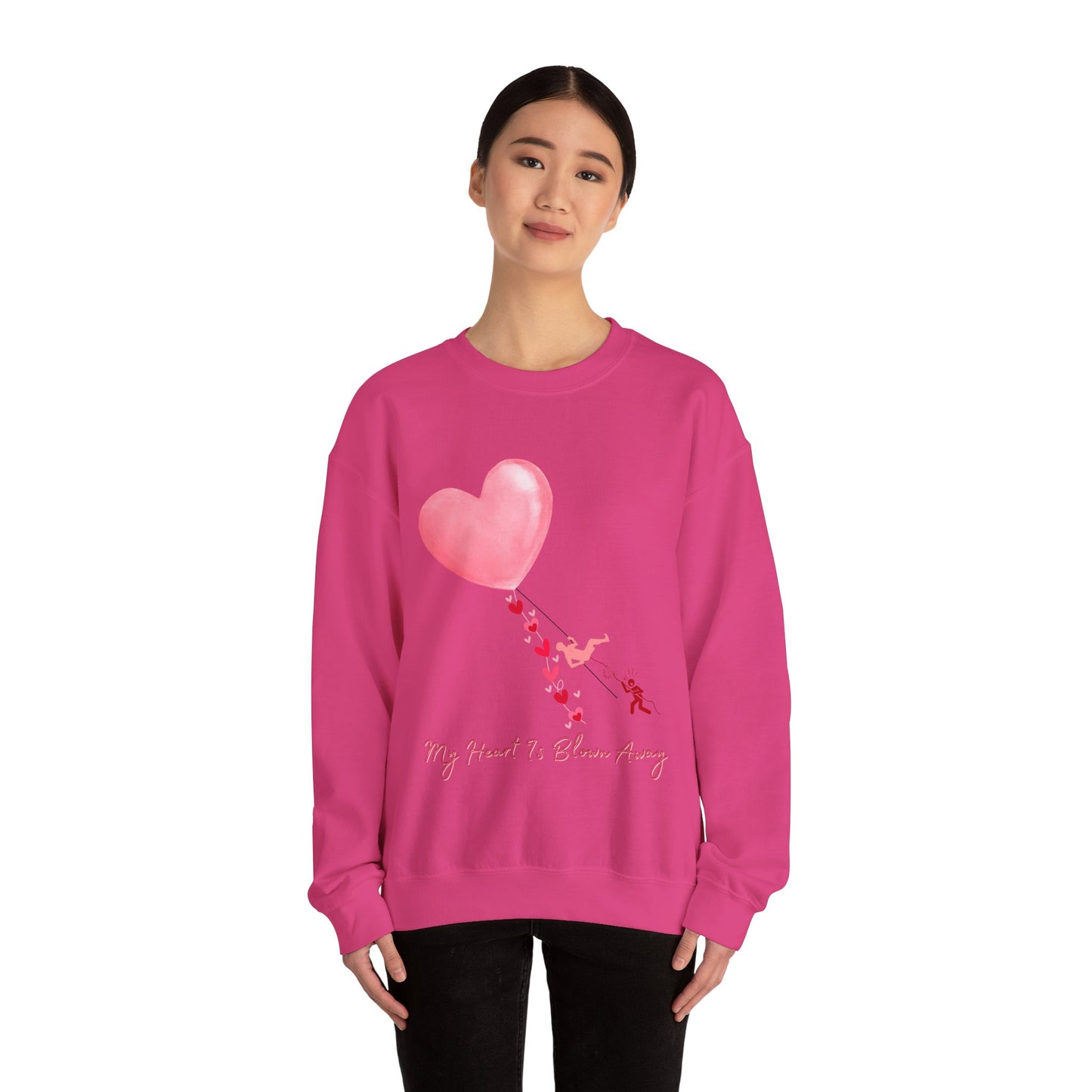 Heart Blown Away Sweatshirt, Love Pullover, Valentine's Day Jumper, Romantic Sweater, Cozy Top for Couples