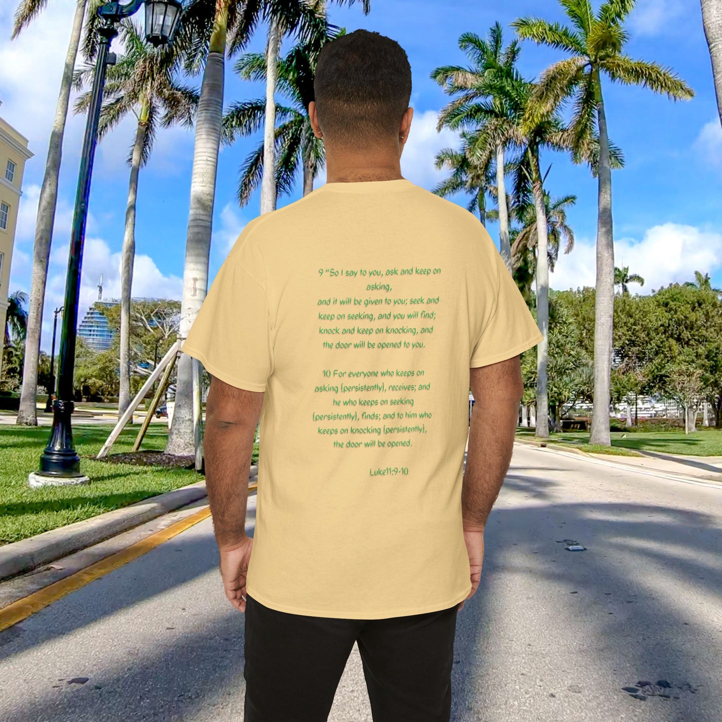 PRAYER The Matrix Inspired Luke 11:9-10 Unisex Heavy Cotton Tee