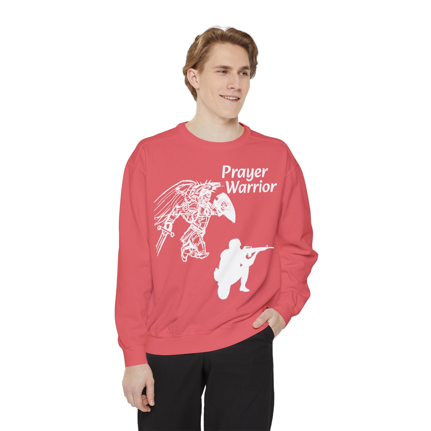 Mens Prayer Warrior Unisex Garment-Dyed Sweatshirt