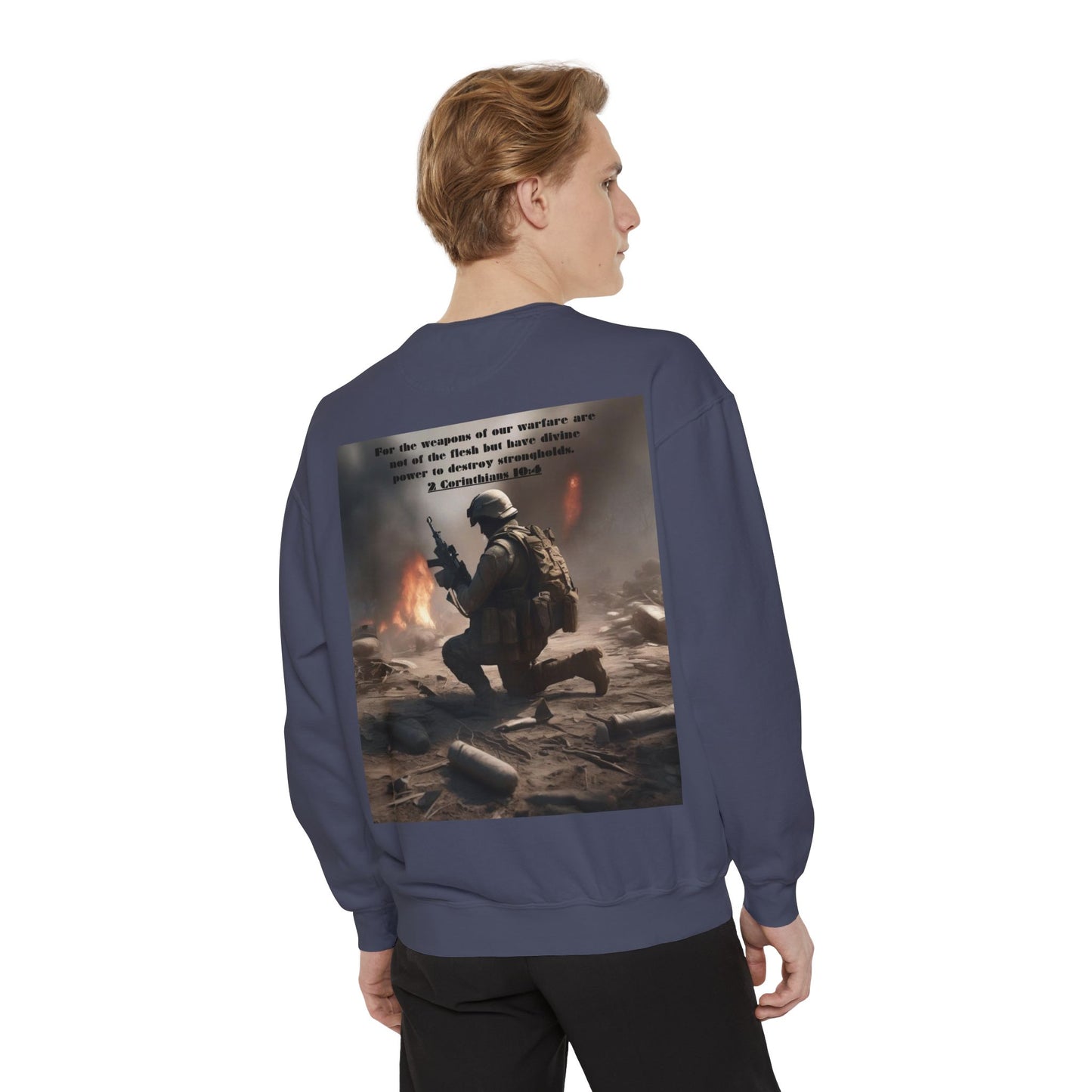 Mens Prayer Warrior Unisex Garment-Dyed Sweatshirt