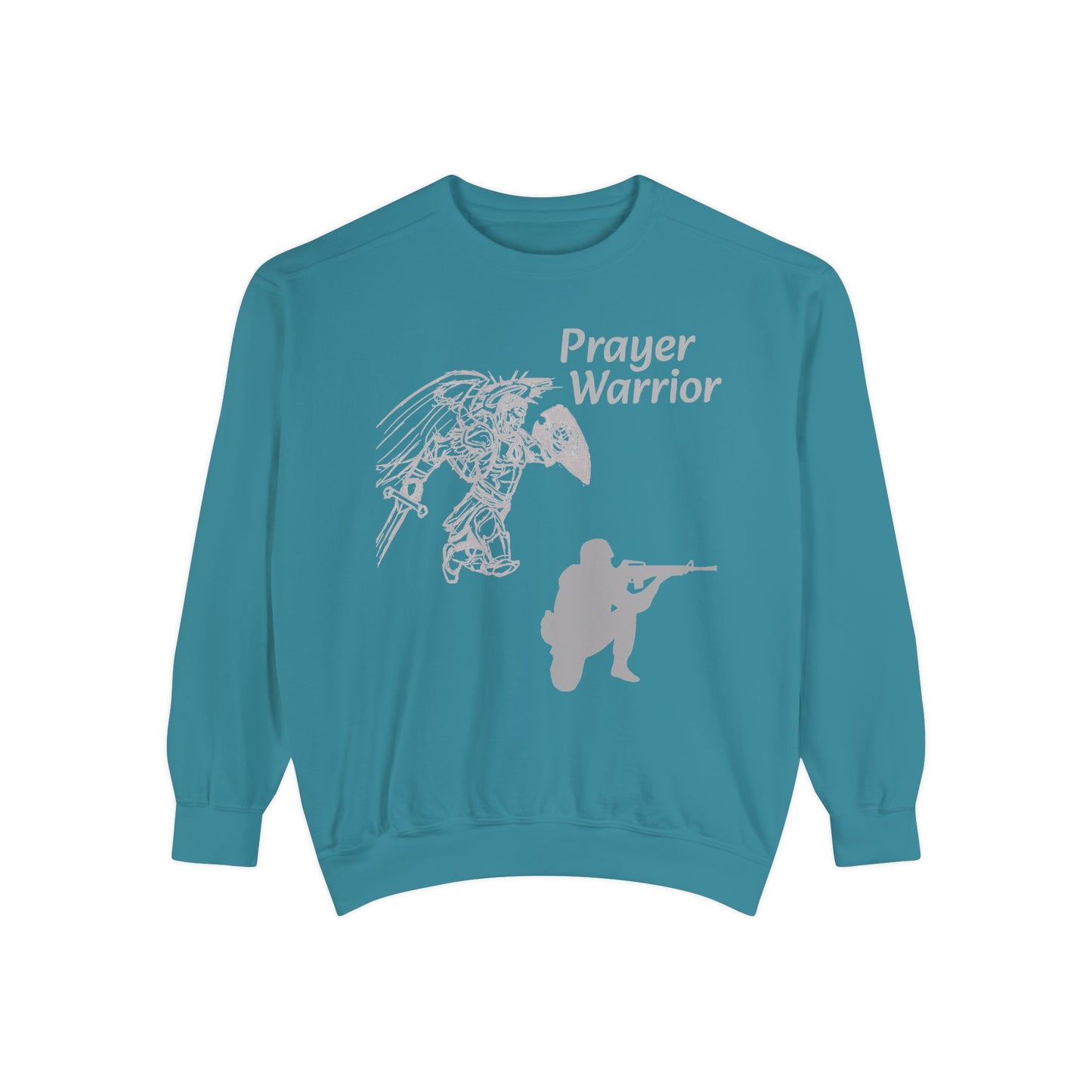 Mens Prayer Warrior Unisex Garment-Dyed Sweatshirt