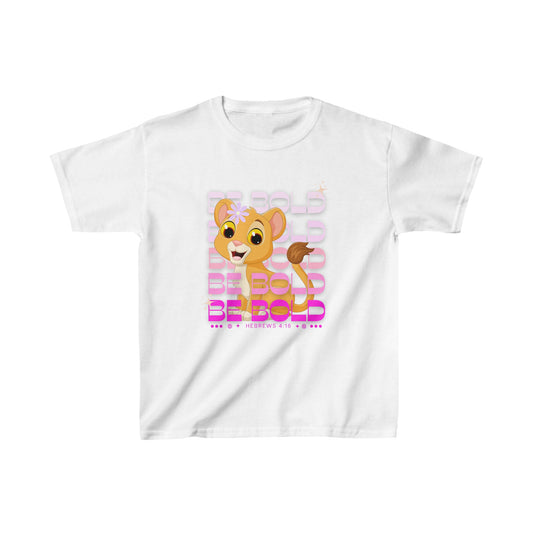 Be Bold Lioness Girls Hebrews 4:16 - Kids Heavy Cotton™ Tee