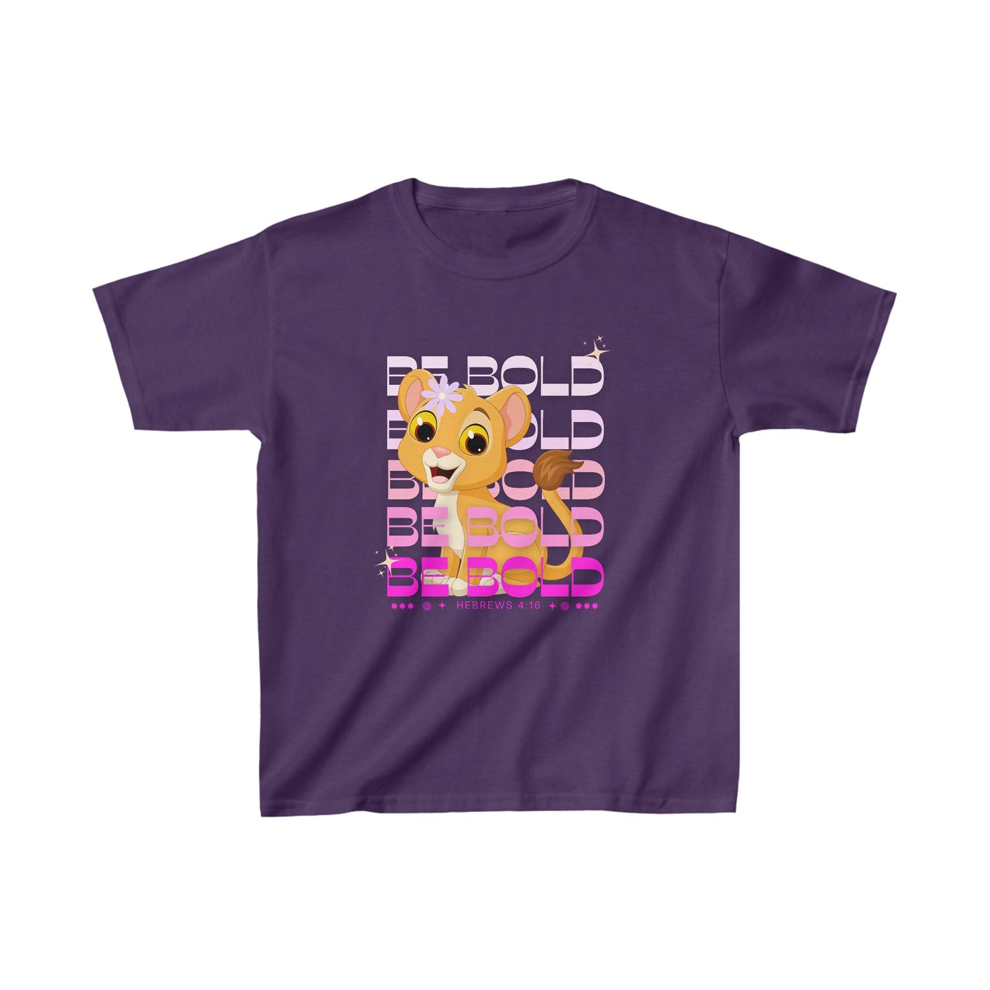 Be Bold Lioness Girls Hebrews 4:16 - Kids Heavy Cotton™ Tee