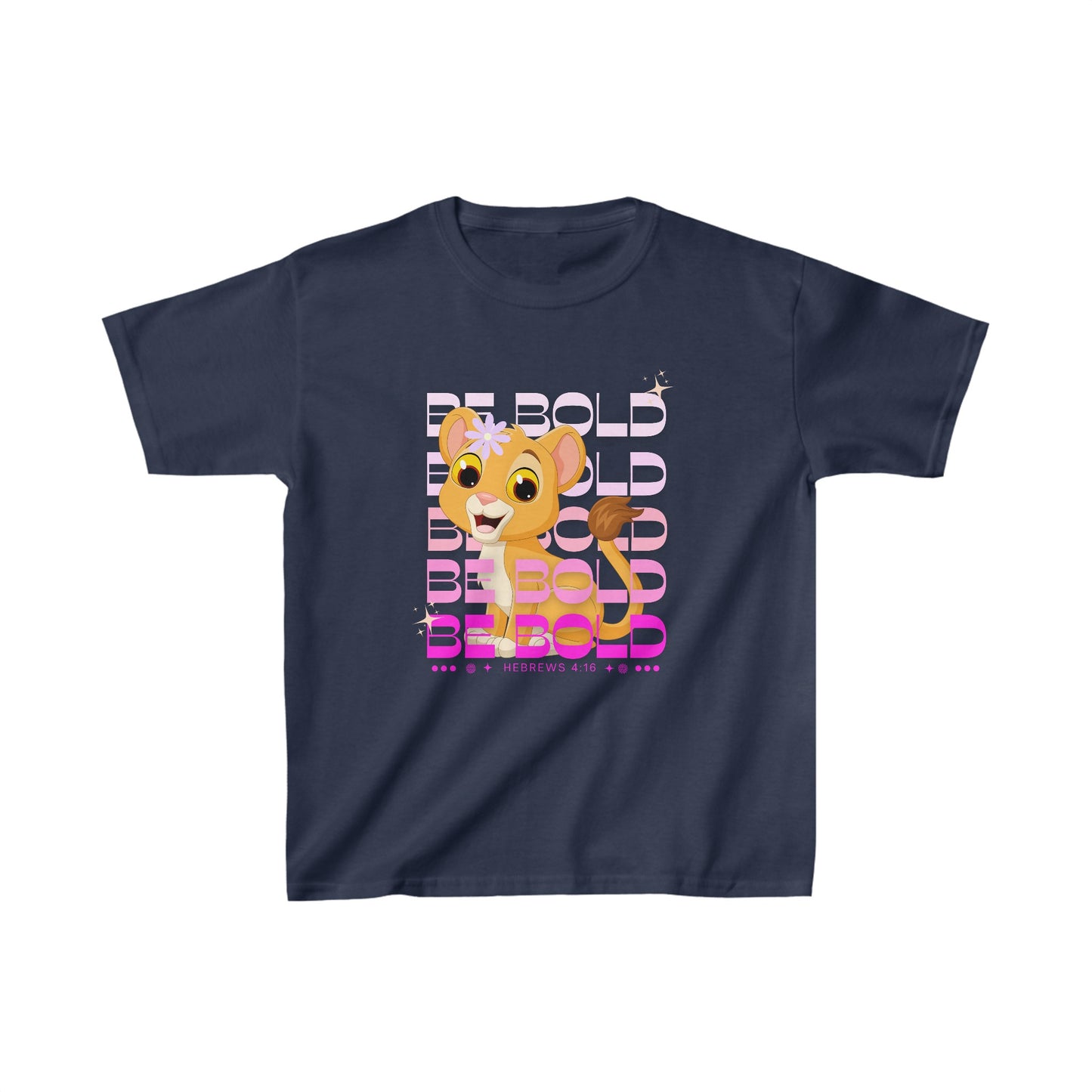 Be Bold Lioness Girls Hebrews 4:16 - Kids Heavy Cotton™ Tee