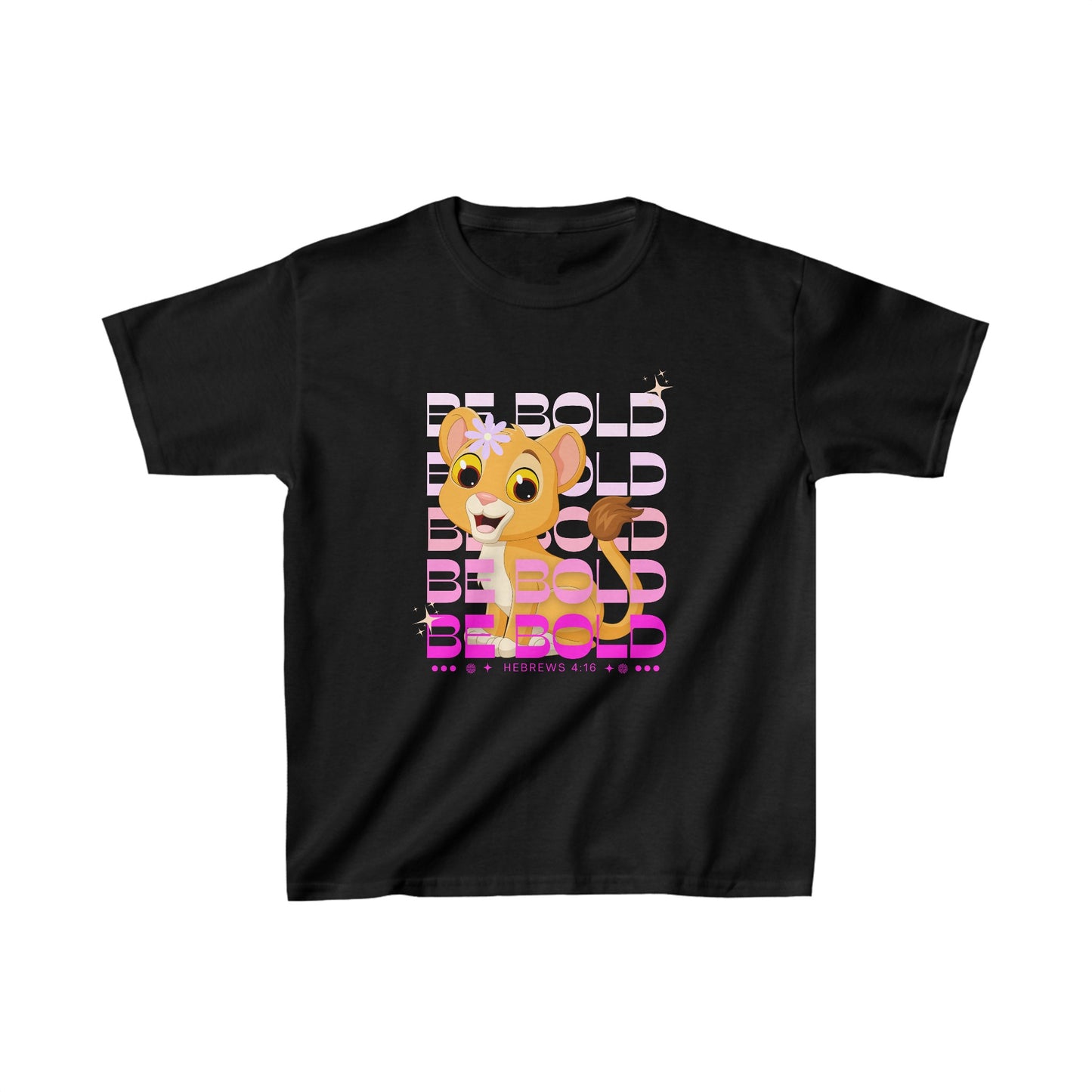 Be Bold Lioness Girls Hebrews 4:16 - Kids Heavy Cotton™ Tee