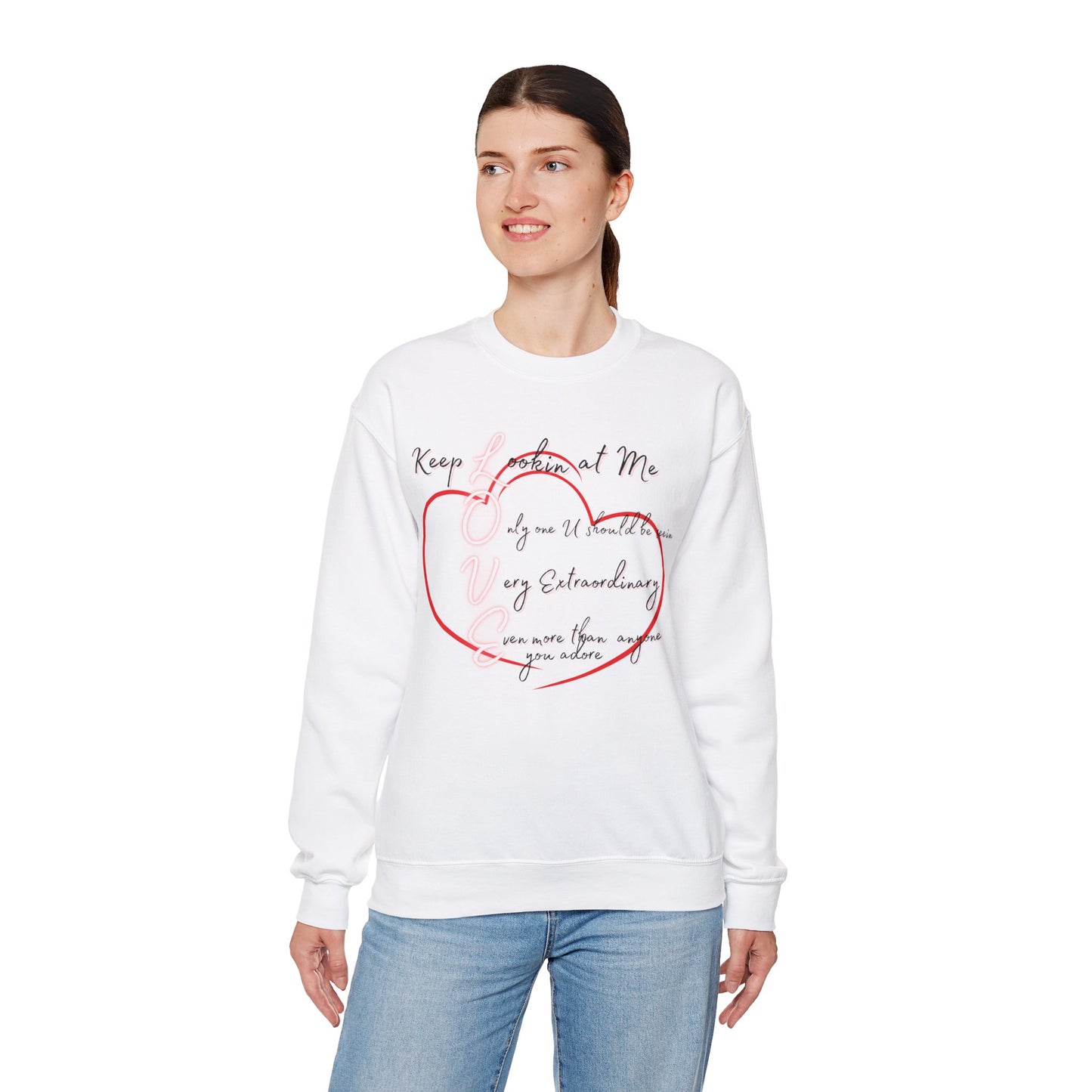 Valentine's LOVE Sweatshirt, Heart Love Crewneck, Valentines Day Jumper, Romantic Gift Apparel, Unisex Valentine Top