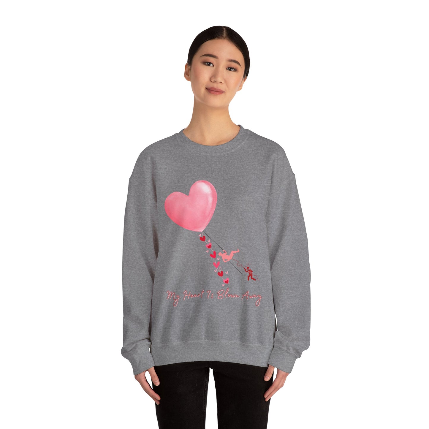 Heart Blown Away Sweatshirt, Love Pullover, Valentine's Day Jumper, Romantic Sweater, Cozy Top for Couples