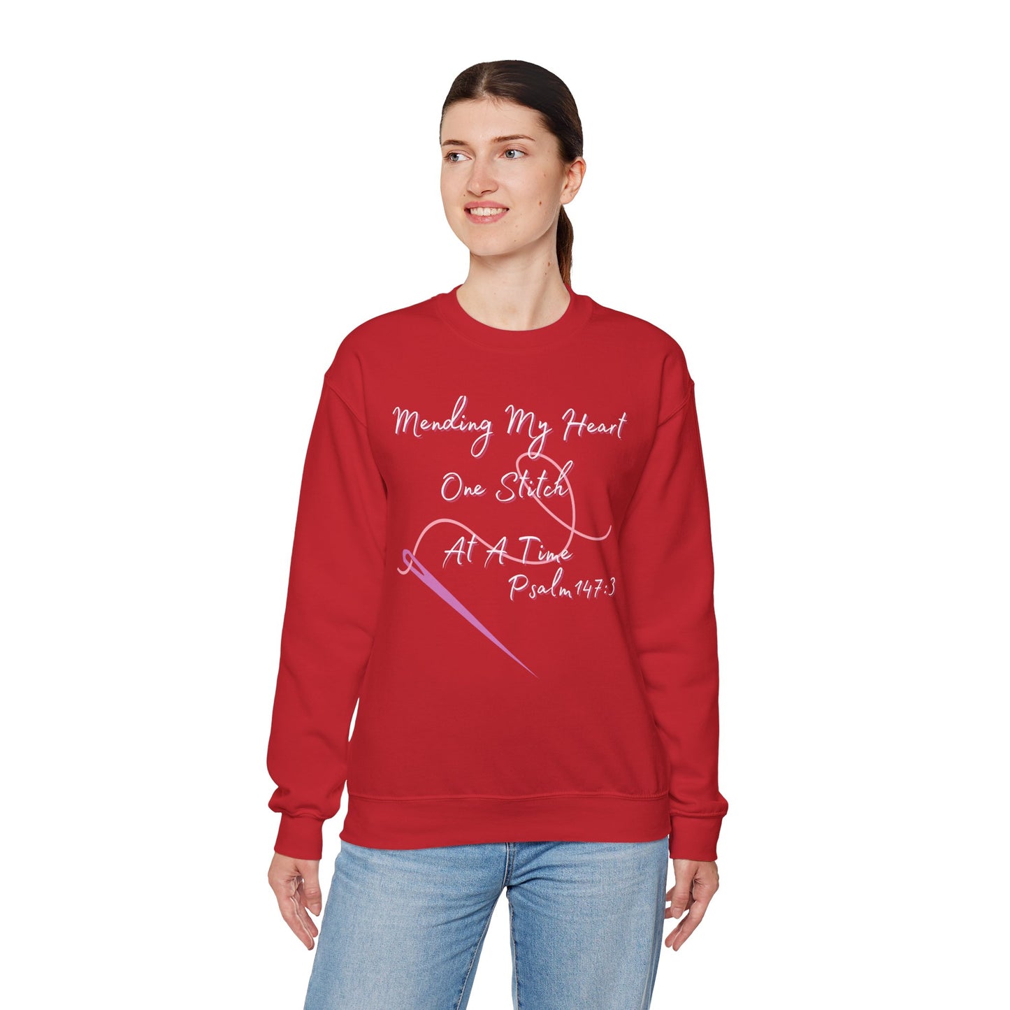 Christian Comfort Crewneck Sweatshirt - Mended Hearts & Healing Scripture