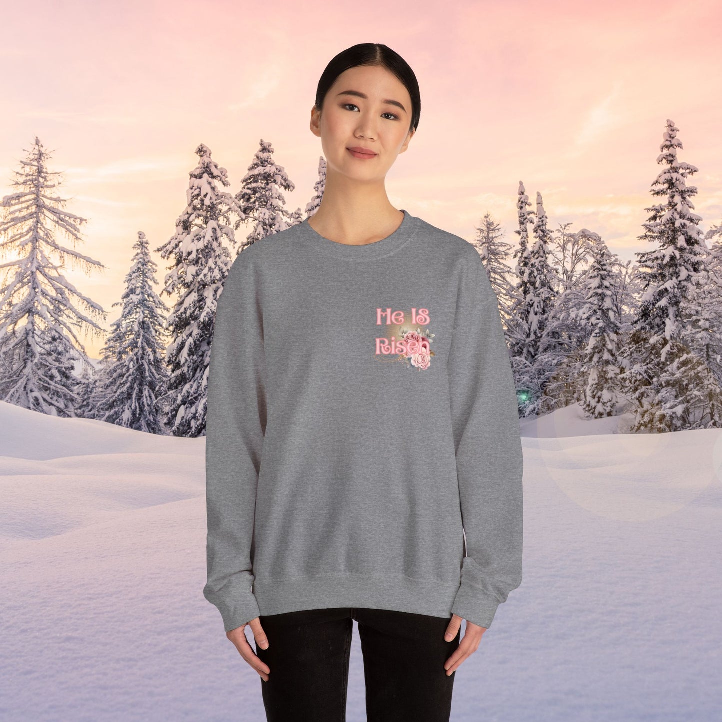 He IS Risen Women's Heavy Blend™ Crewneck Sweatshirt