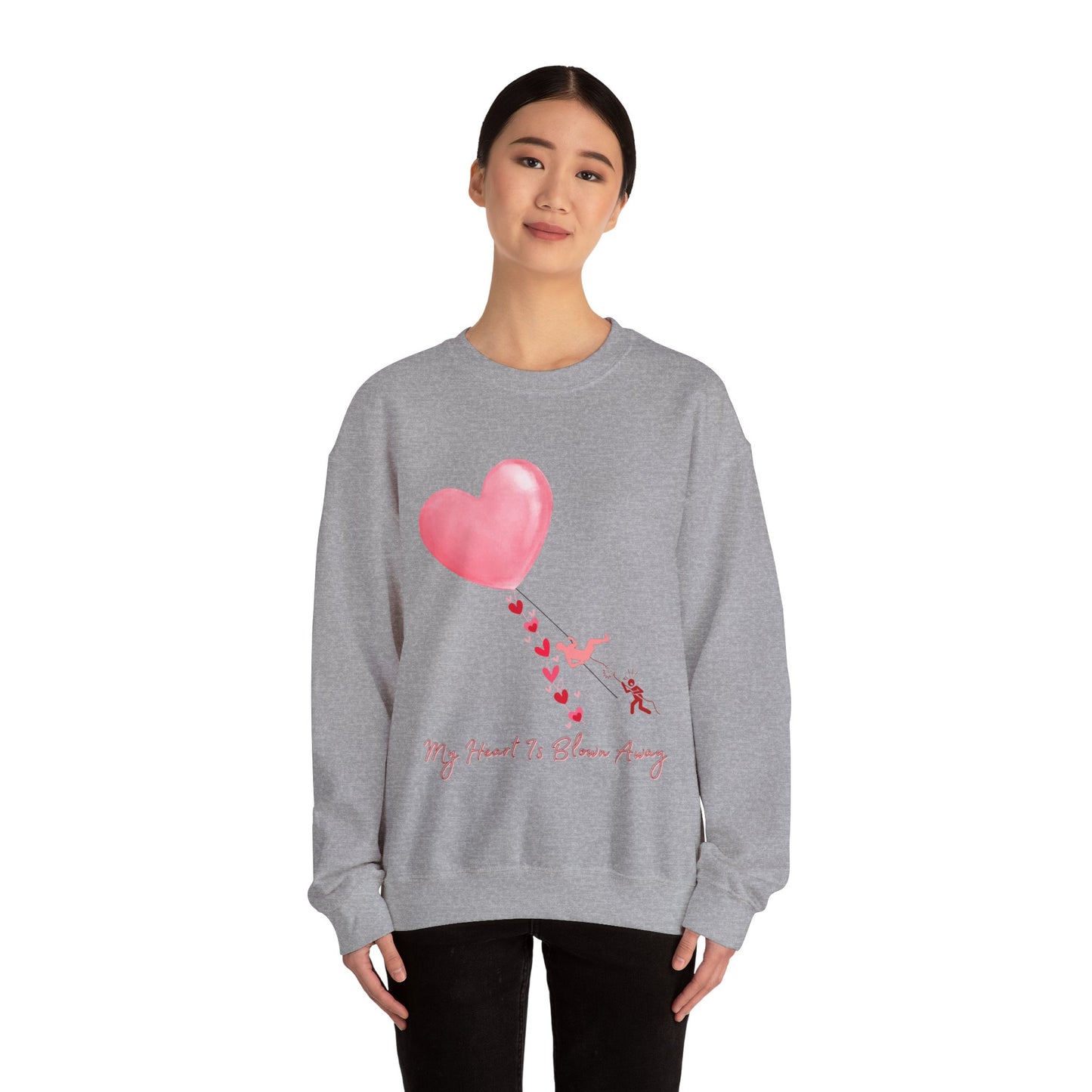 Heart Blown Away Sweatshirt, Love Pullover, Valentine's Day Jumper, Romantic Sweater, Cozy Top for Couples