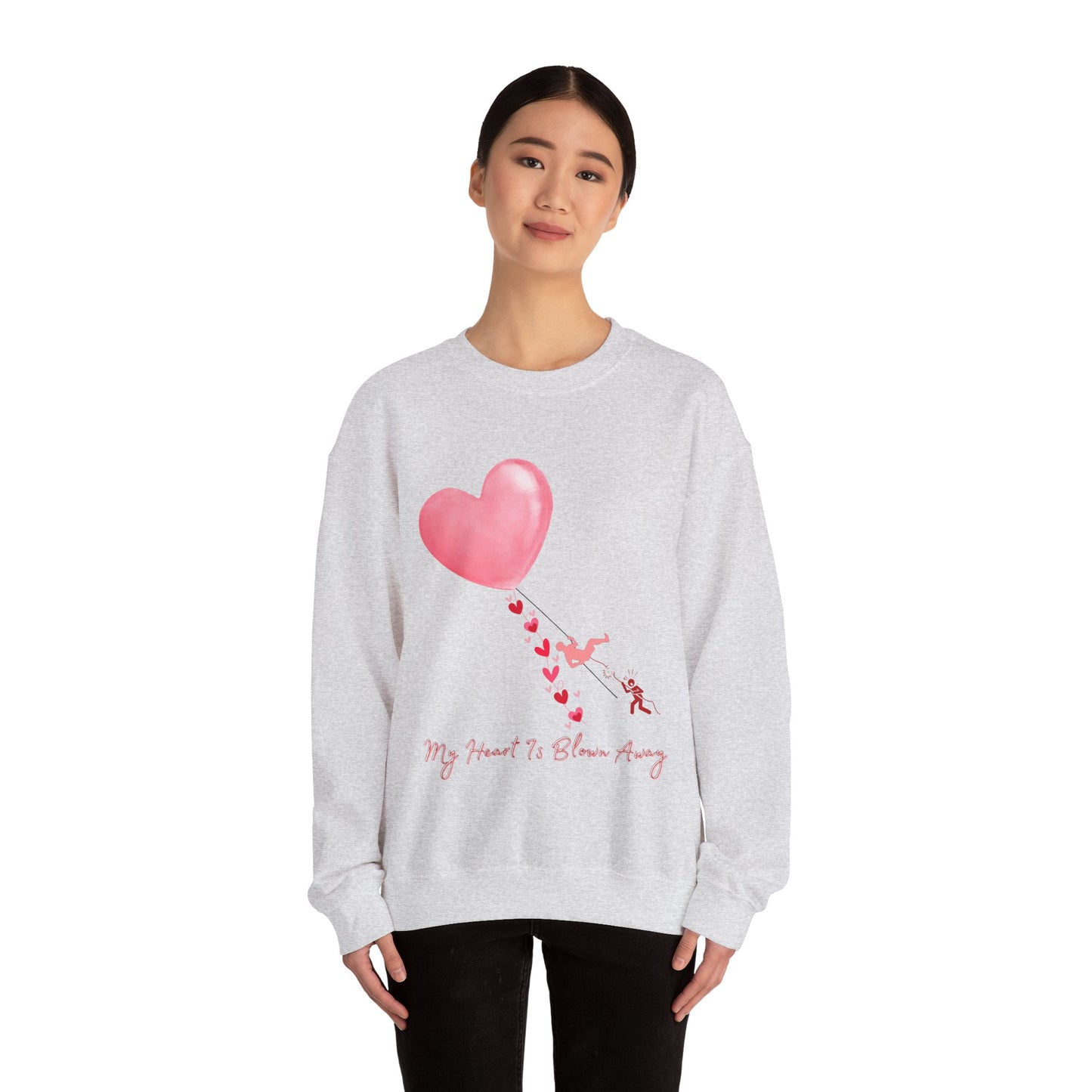 Heart Blown Away Sweatshirt, Love Pullover, Valentine's Day Jumper, Romantic Sweater, Cozy Top for Couples