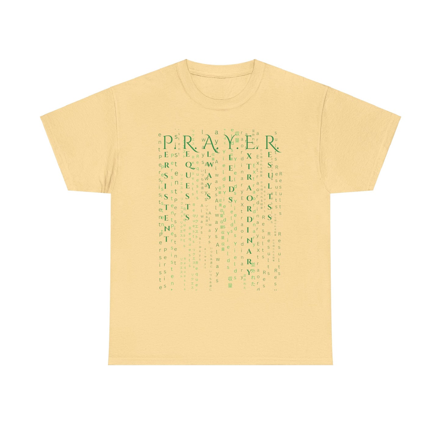 PRAYER The Matrix Inspired Luke 11:9-10 Unisex Heavy Cotton Tee