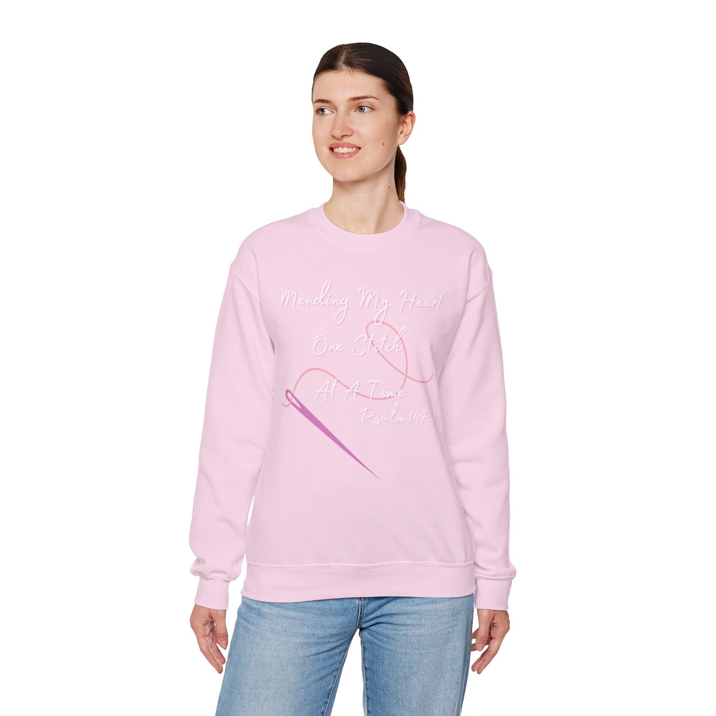 Christian Comfort Crewneck Sweatshirt - Mended Hearts & Healing Scripture