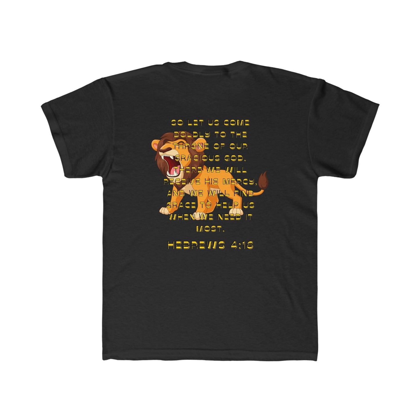 Be Bold Lion Hebrews 4:16 Kids Regular Fit Tee