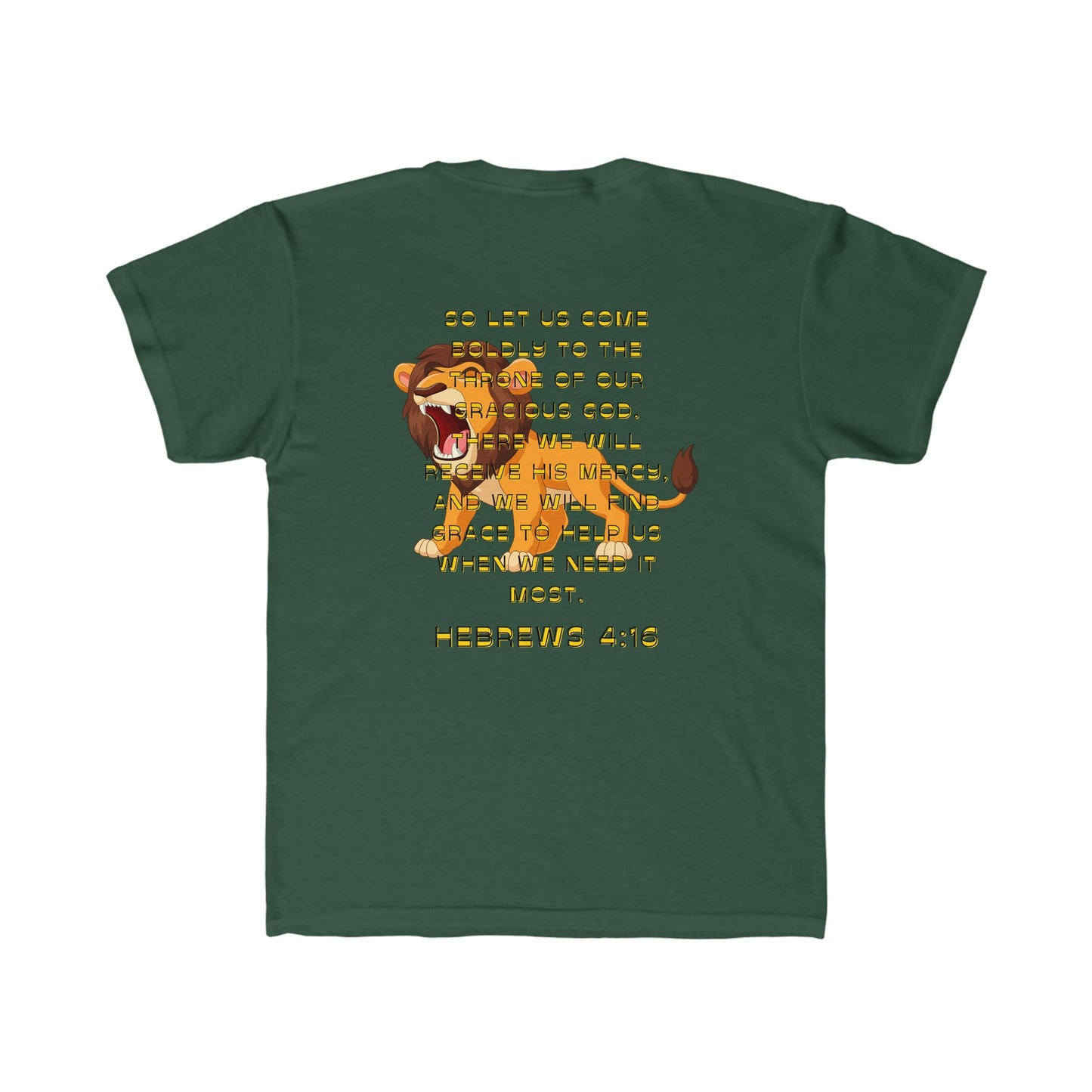 Be Bold Lion Hebrews 4:16 Kids Regular Fit Tee