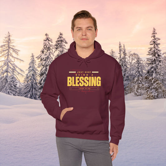 Be A Blessing Luke 6:38 Unisex Heavy Blend™ Hooded Sweatshirt, Faith Clothing, Christian Gift, Spiritual Wear, Faithful Gift