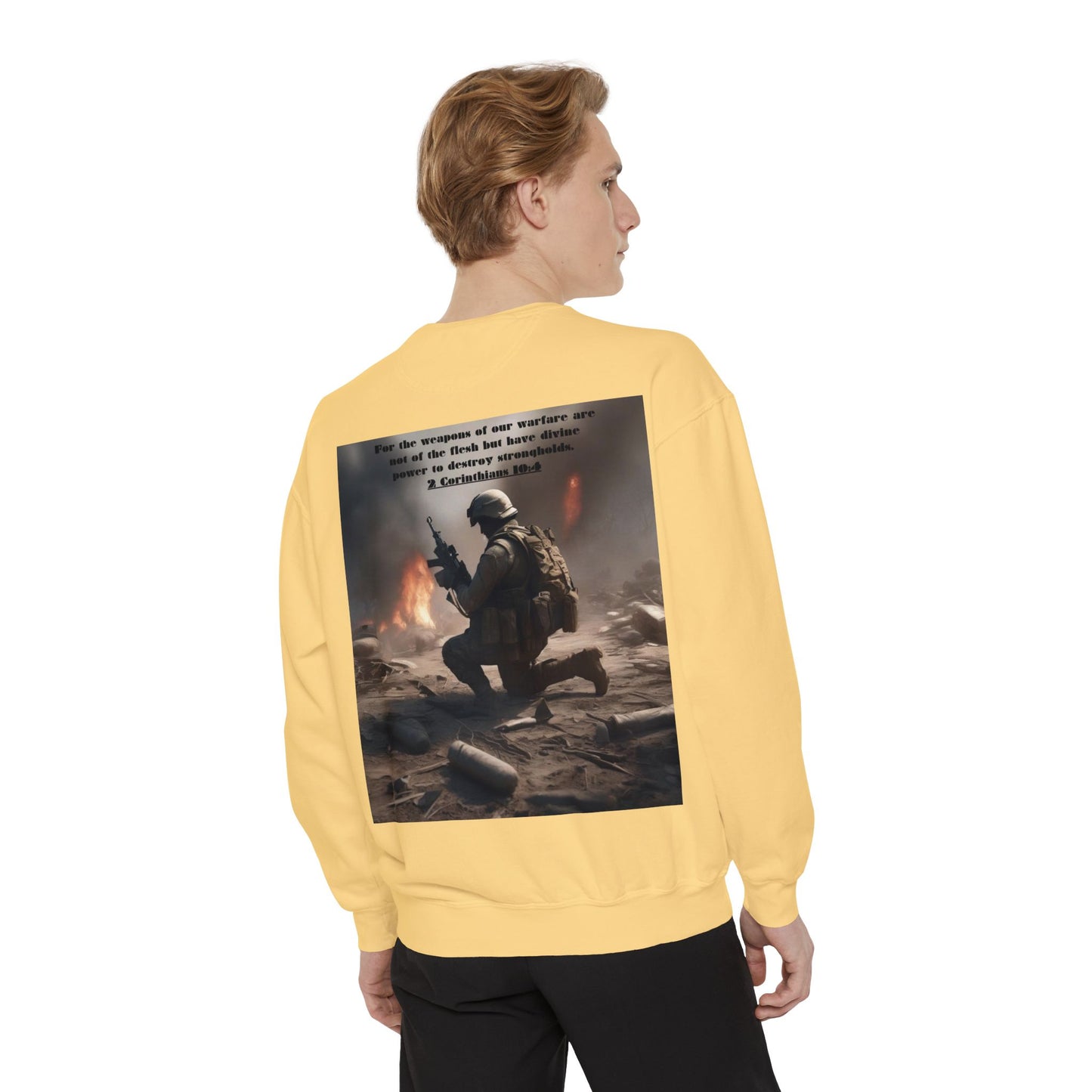 Mens Prayer Warrior Unisex Garment-Dyed Sweatshirt