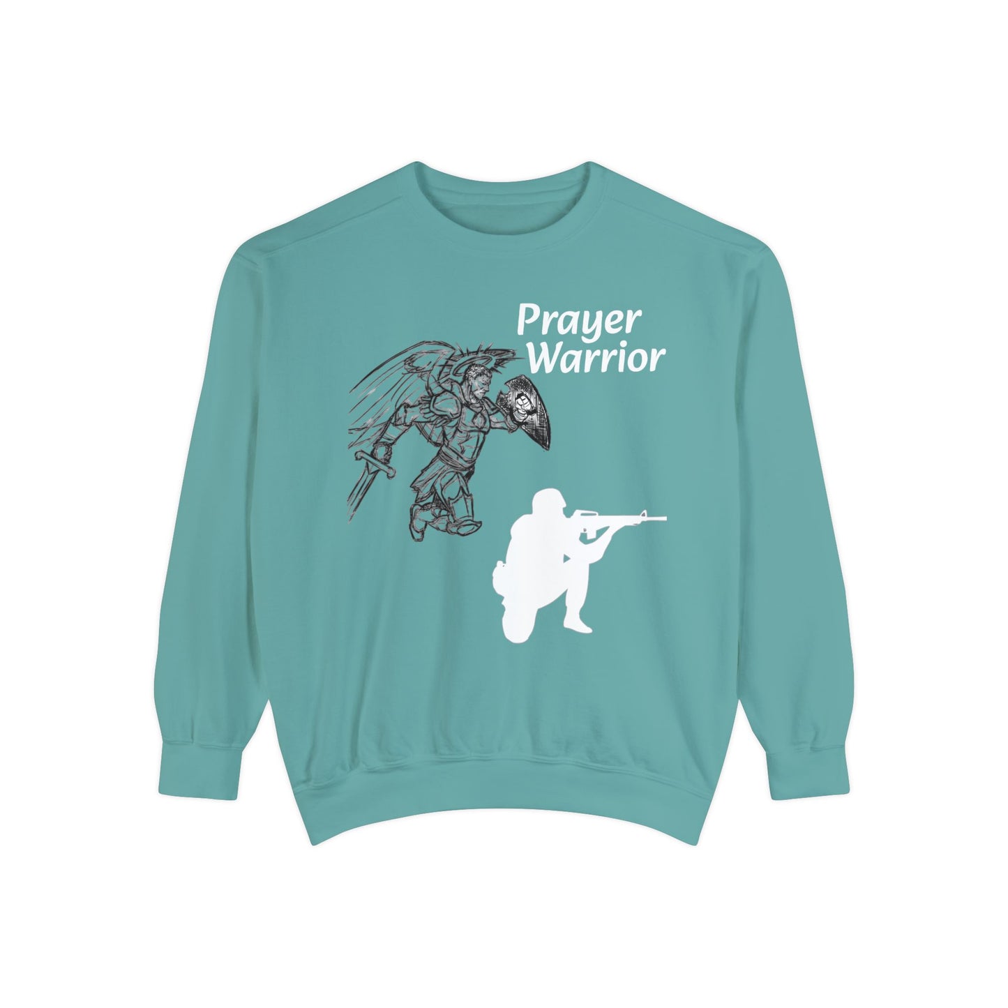 Mens Prayer Warrior Unisex Garment-Dyed Sweatshirt