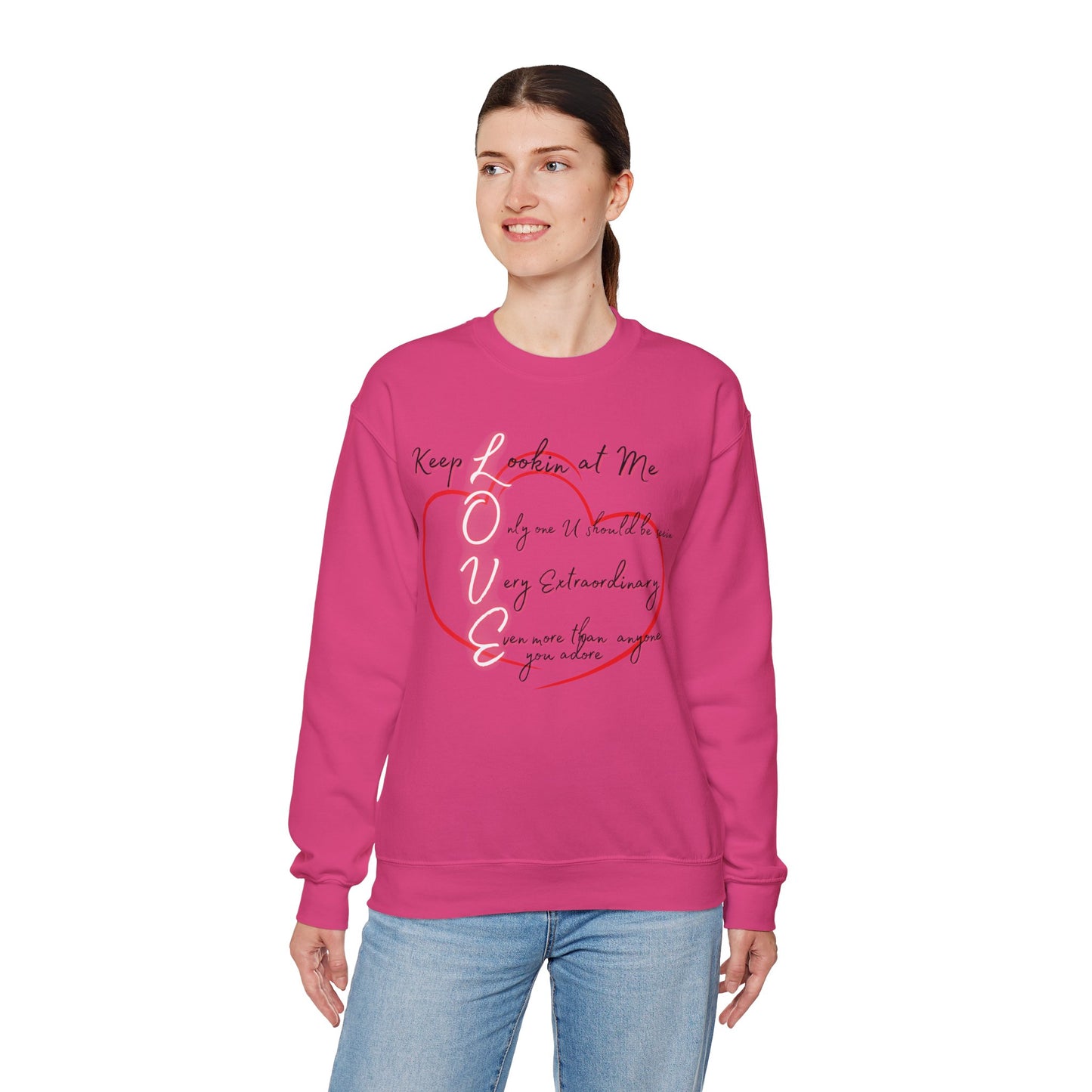 Valentine's LOVE Sweatshirt, Heart Love Crewneck, Valentines Day Jumper, Romantic Gift Apparel, Unisex Valentine Top