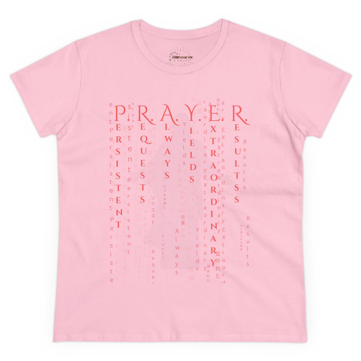 Prayer Matrix Luke 11:9-10 III Women's Midweight Cotton Tee