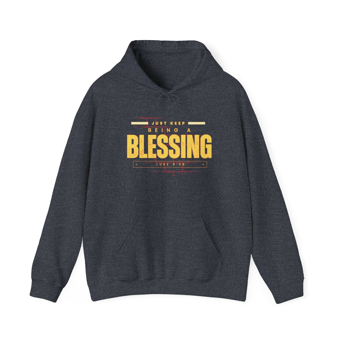 Be A Blessing Luke 6:38 Unisex Heavy Blend™ Hooded Sweatshirt, Faith Clothing, Christian Gift, Spiritual Wear, Faithful Gift