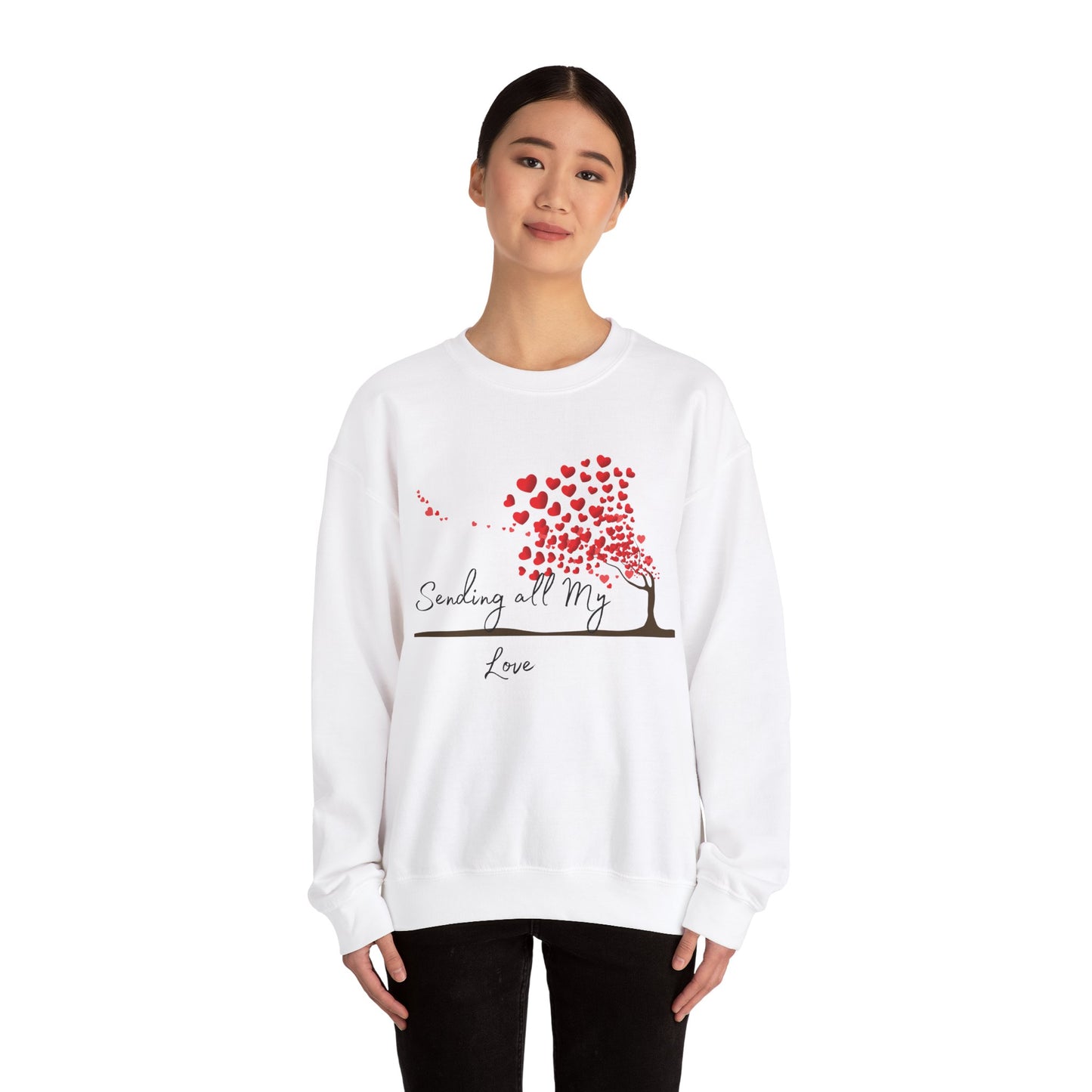 Love-filled Sweatshirt, Valentine's Day Gift, Heart Design Jumper, Romantic Crewneck, Couples Apparel