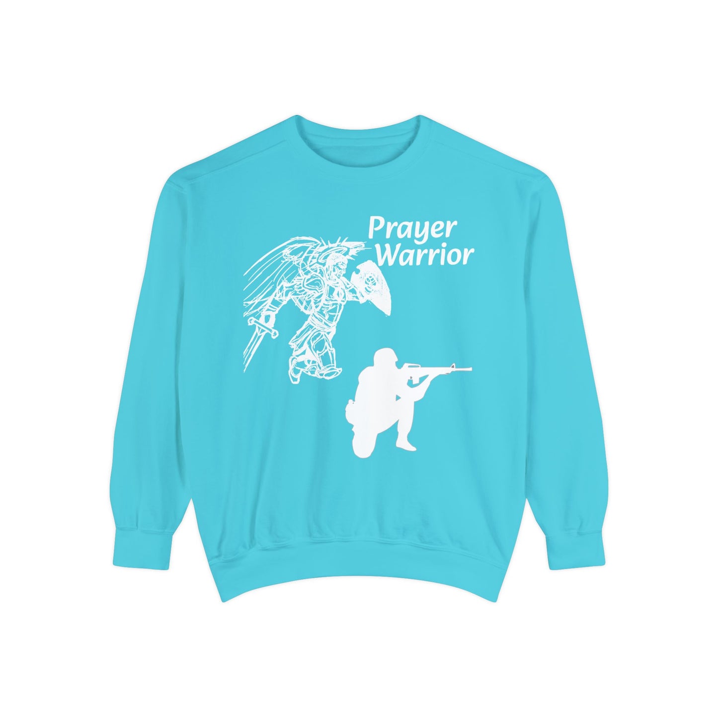 Mens Prayer Warrior Unisex Garment-Dyed Sweatshirt