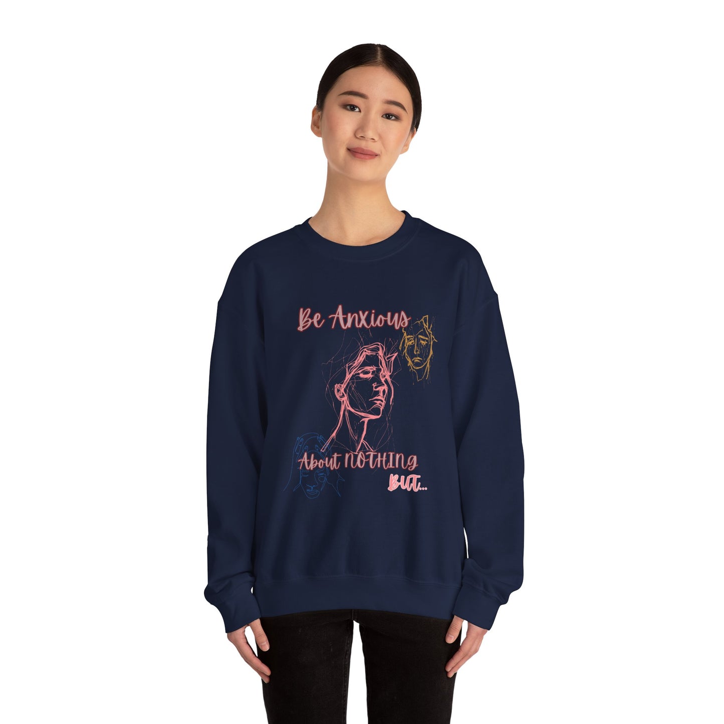 Combat Anxiety Phillipians 4:6-7 - Women's Unisex Heavy Blend™ Crewneck Sweatshirt