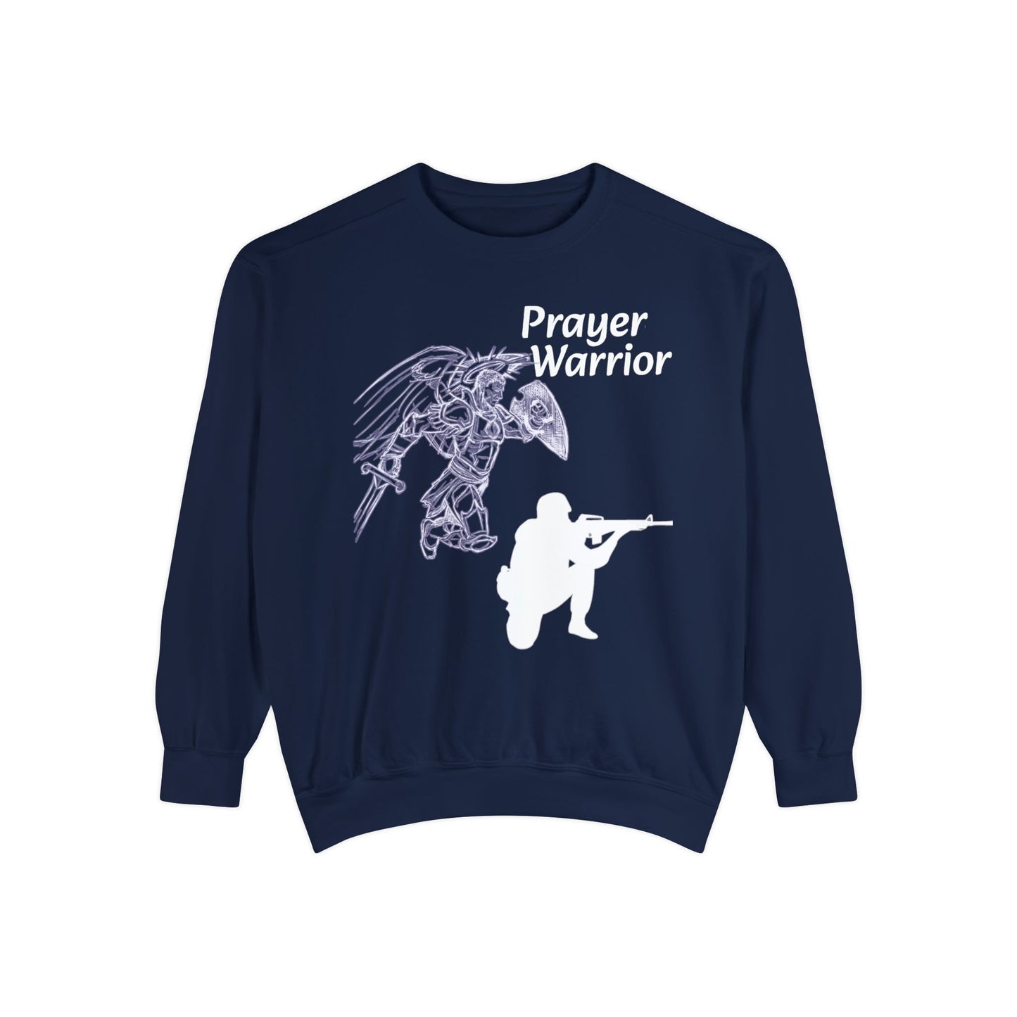 Mens Prayer Warrior Unisex Garment-Dyed Sweatshirt