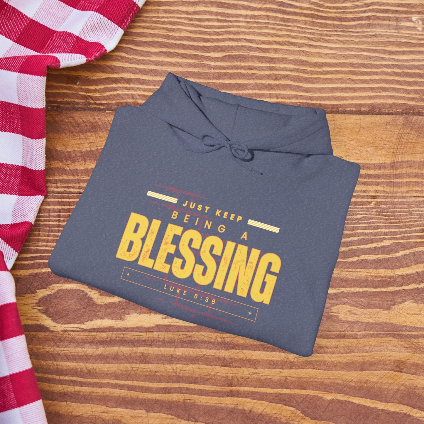 Be A Blessing Luke 6:38 Unisex Heavy Blend™ Hooded Sweatshirt, Faith Clothing, Christian Gift, Spiritual Wear, Faithful Gift