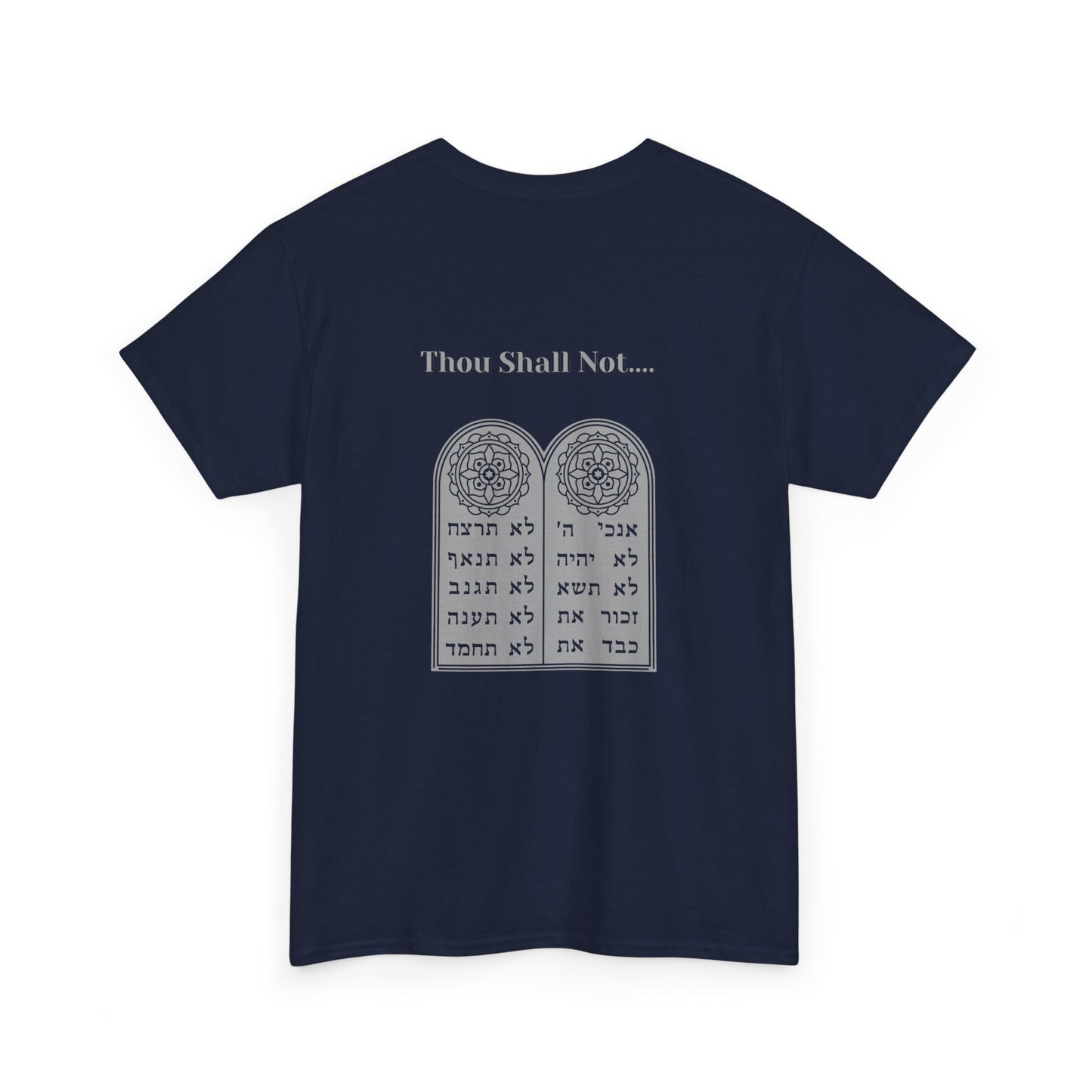 TEN COMMANDMENTS Men's Heavy Cotton T-shirt, Unique Biblical Design, Faith Apparel, Scripture Shirt, Christian Clothing, Bible Quote Tee