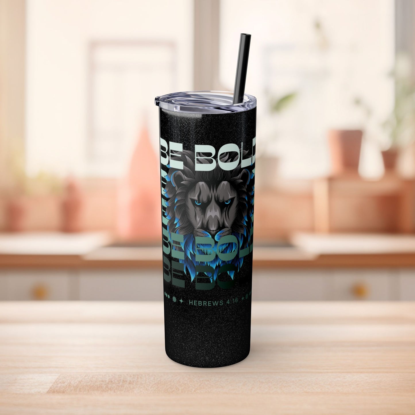 Inspirational Lion Tumbler with Straw 20oz for Motivational Drinking