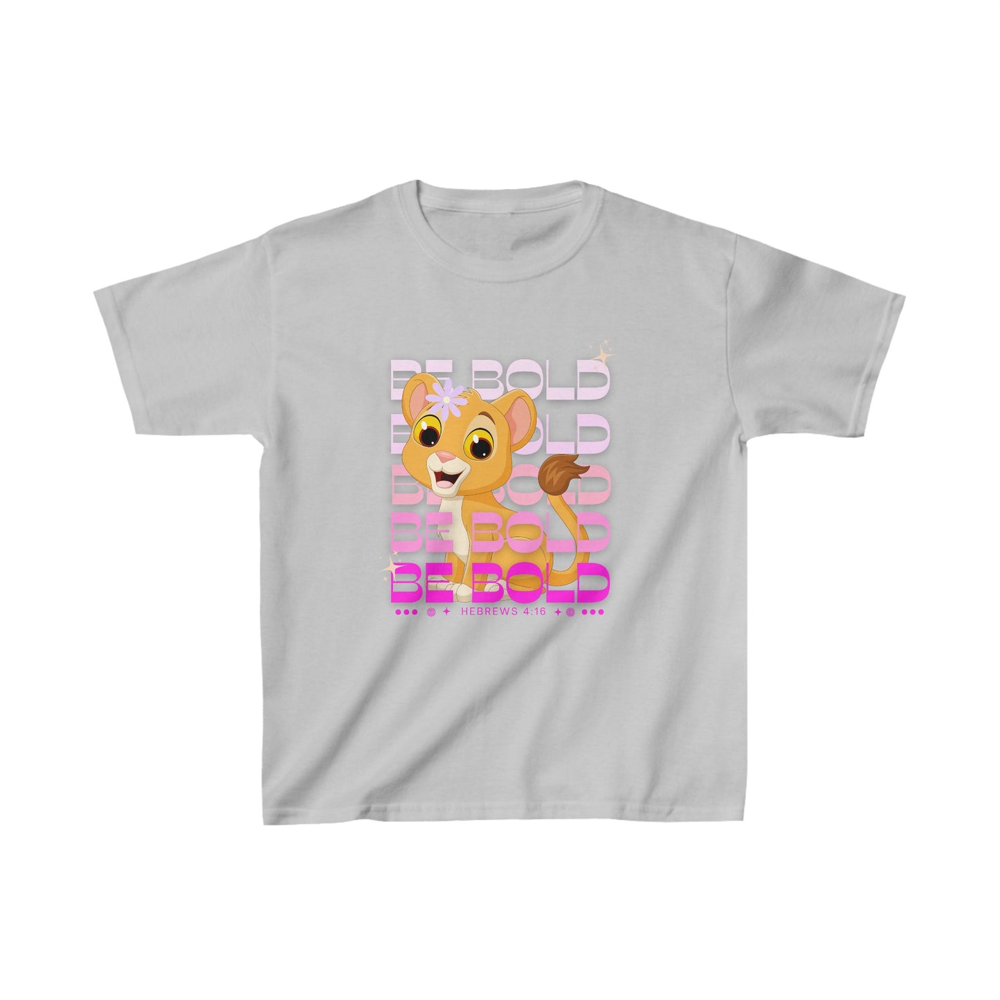 Be Bold Lioness Girls Hebrews 4:16 - Kids Heavy Cotton™ Tee